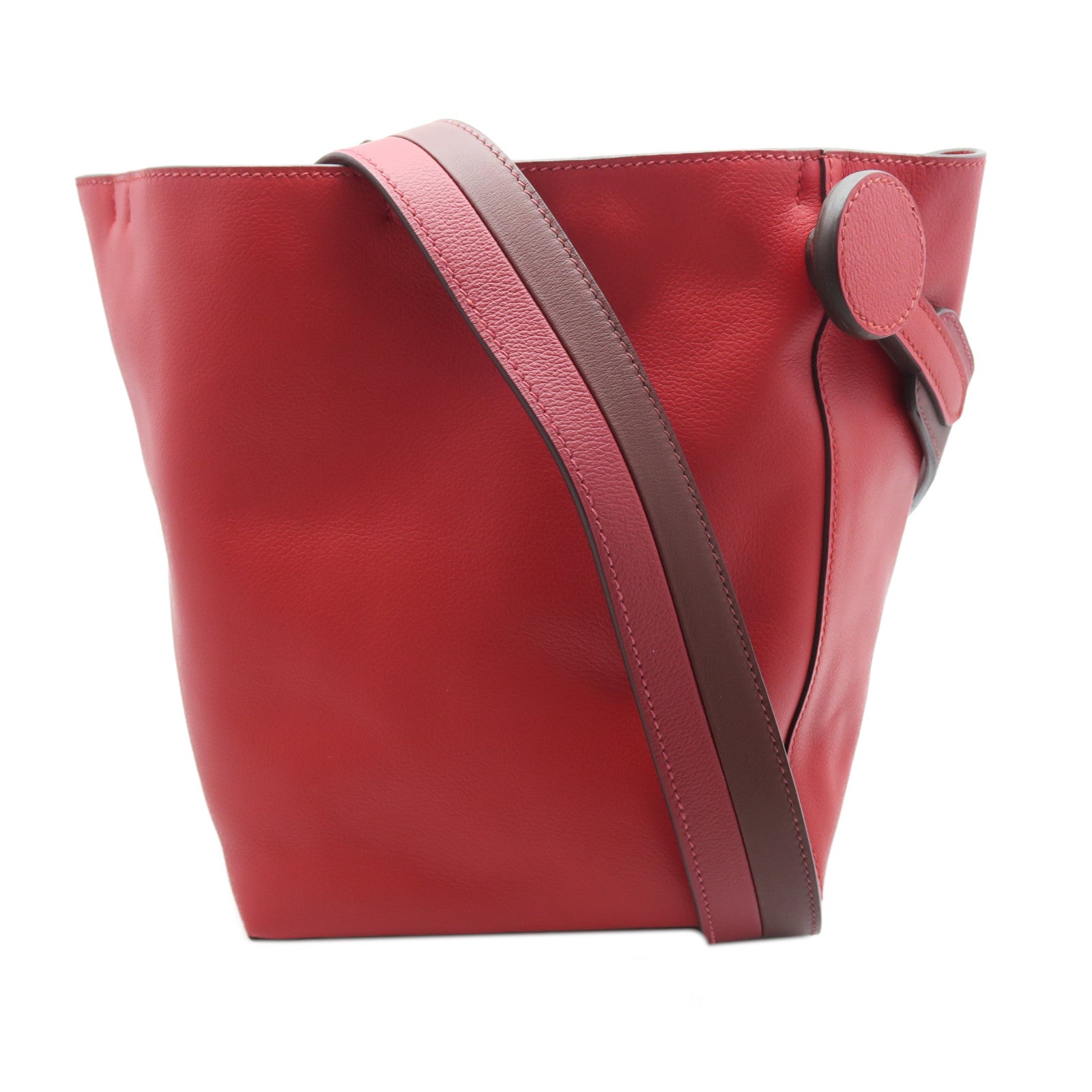 HERMES 【激減優惠】Swift皮革Sac Licol 17銀扣肩背袋紅色