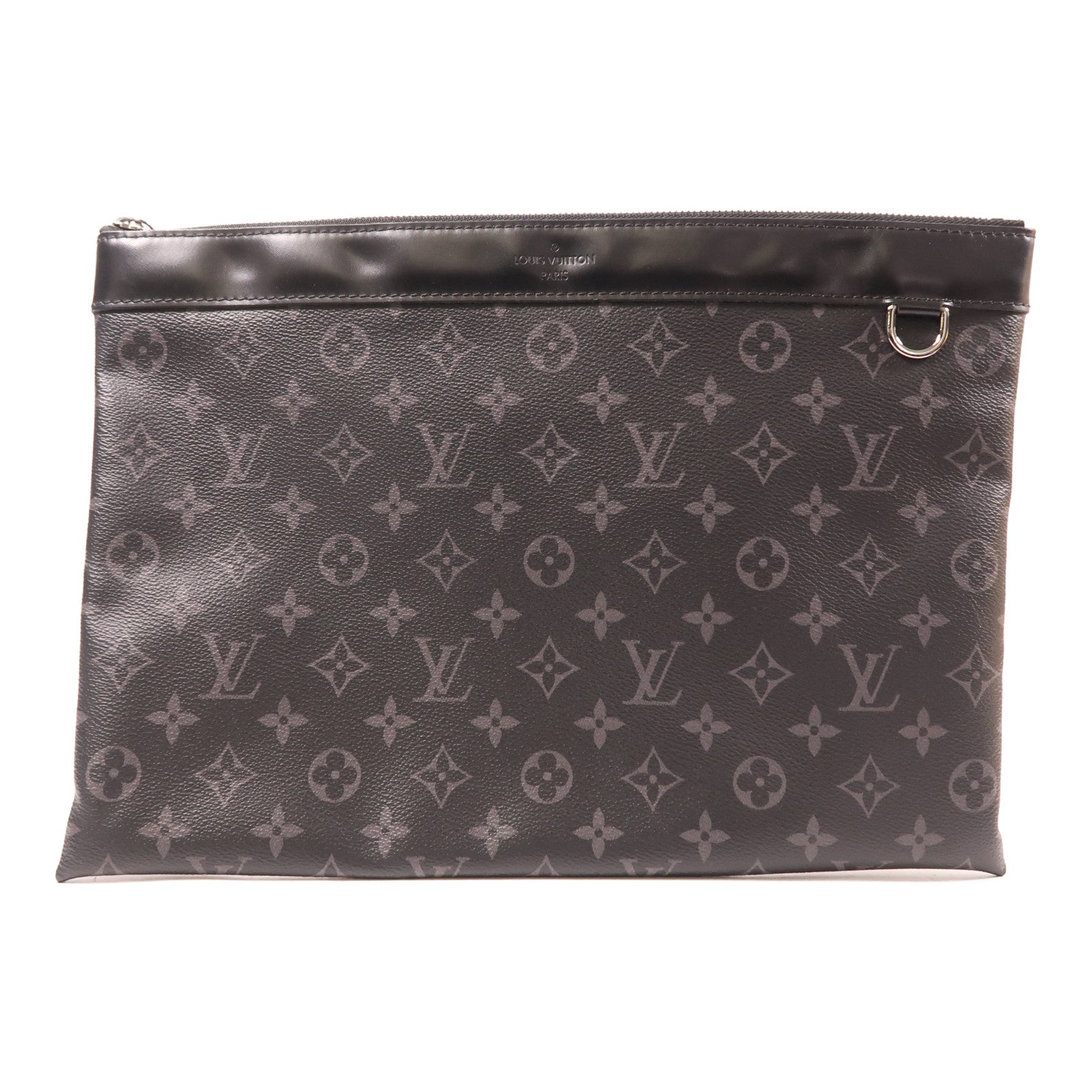 LOUIS VUITTON Monogram Eclipse Discovery Pochette銀扣手拿包