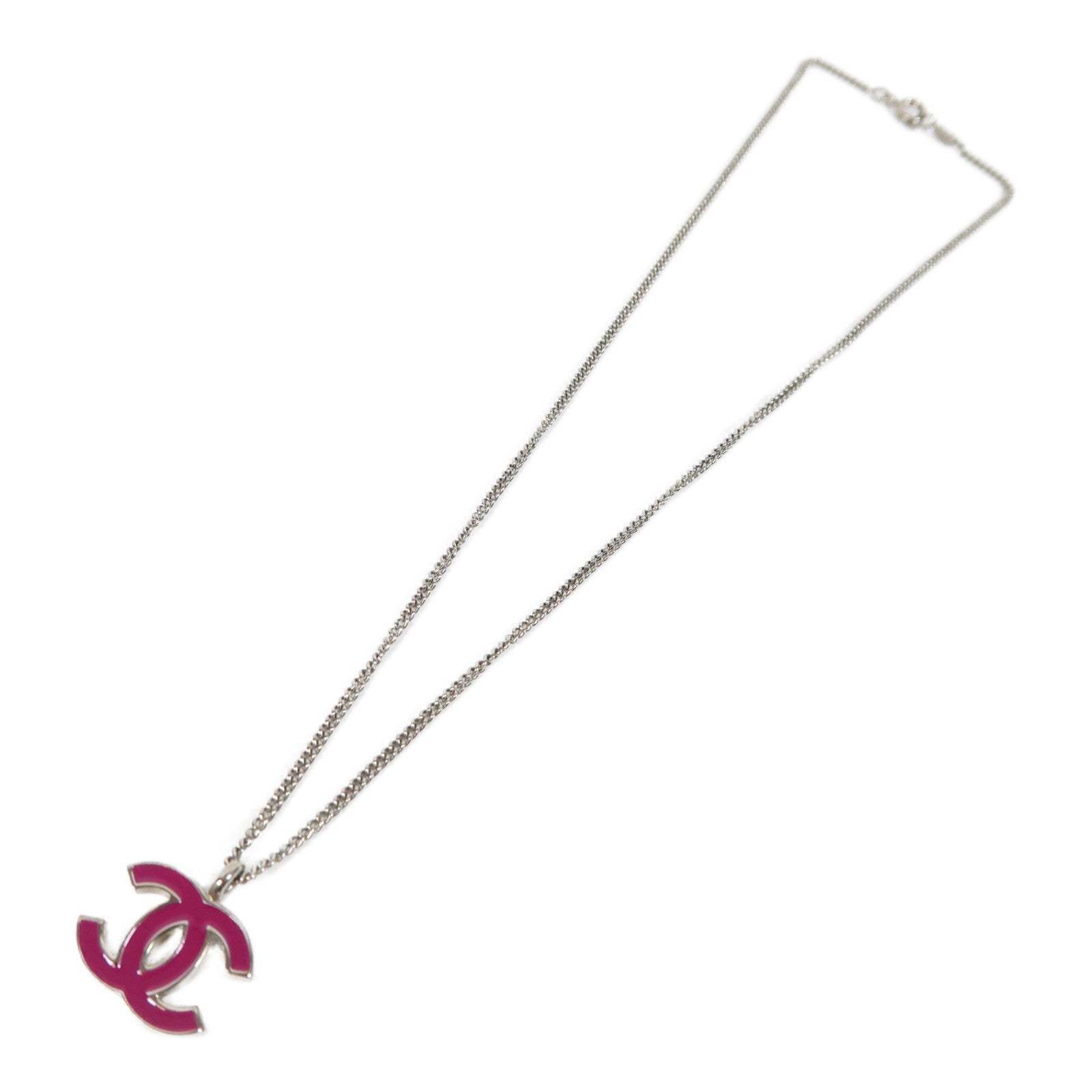 CHANEL 金屬Necklace項鍊銀色/紫色