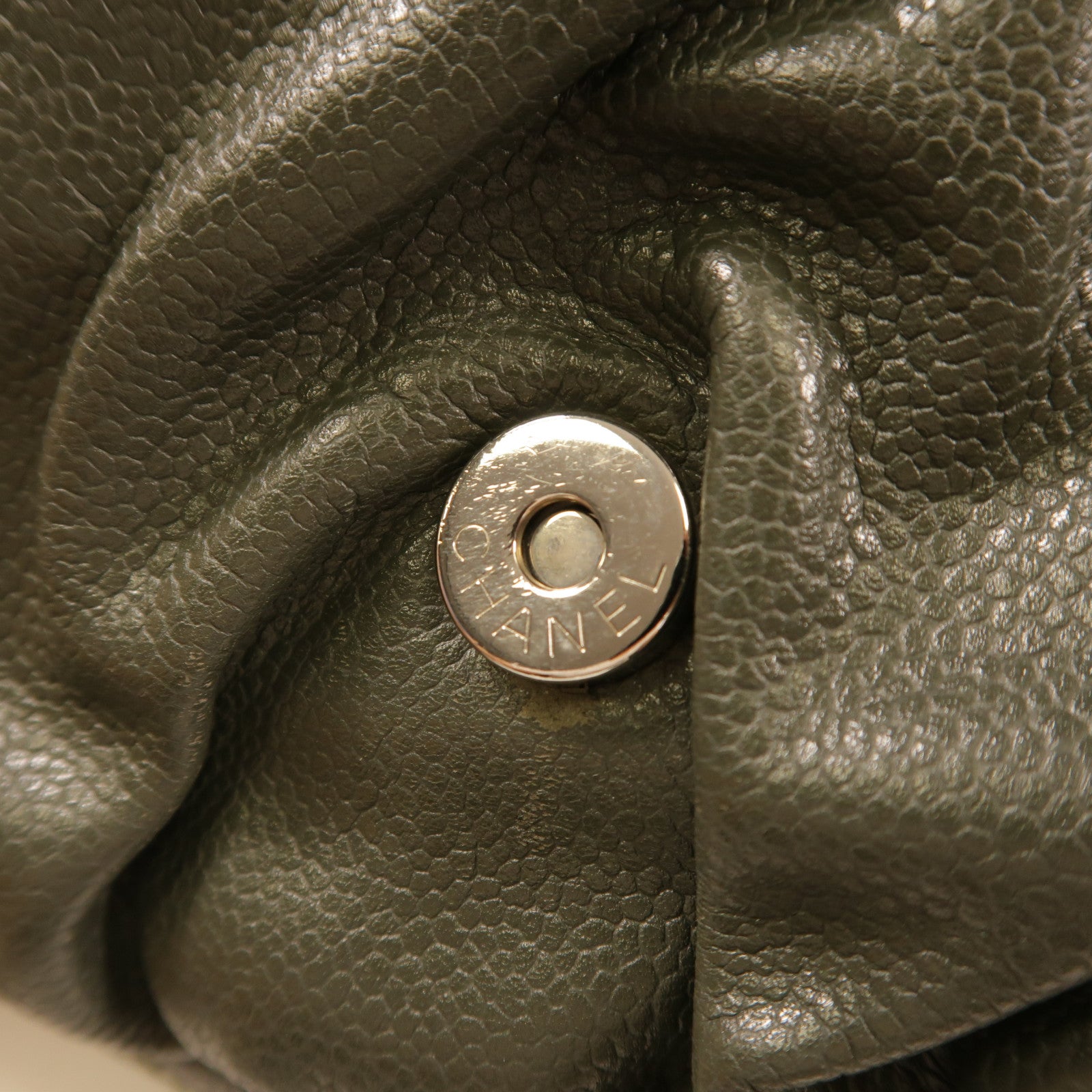 CHANEL 牛皮皮革Shoulder Bag銀扣鏈帶肩背袋