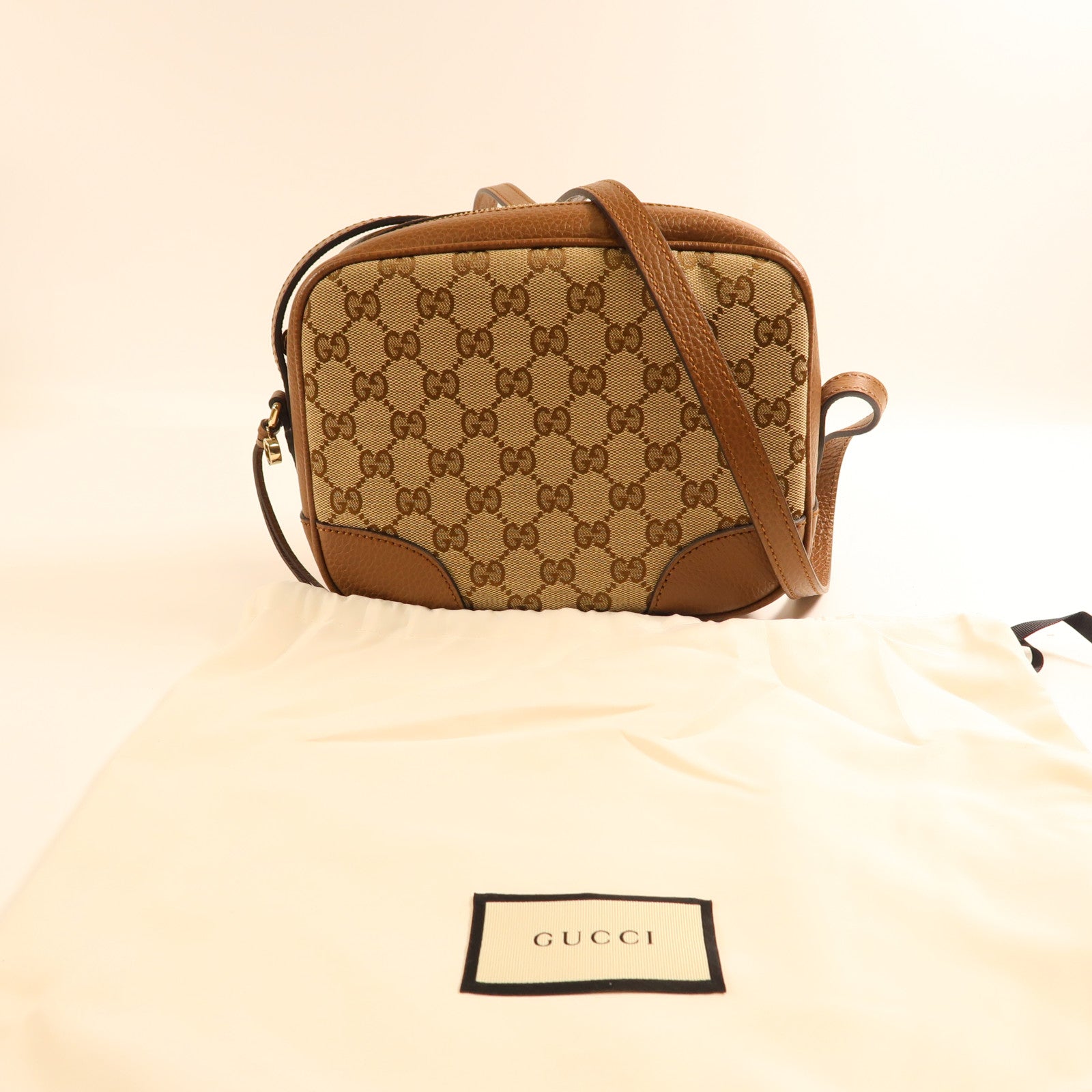 GUCCI GG GHW Shoulder Bag Canvas 449413 Brown