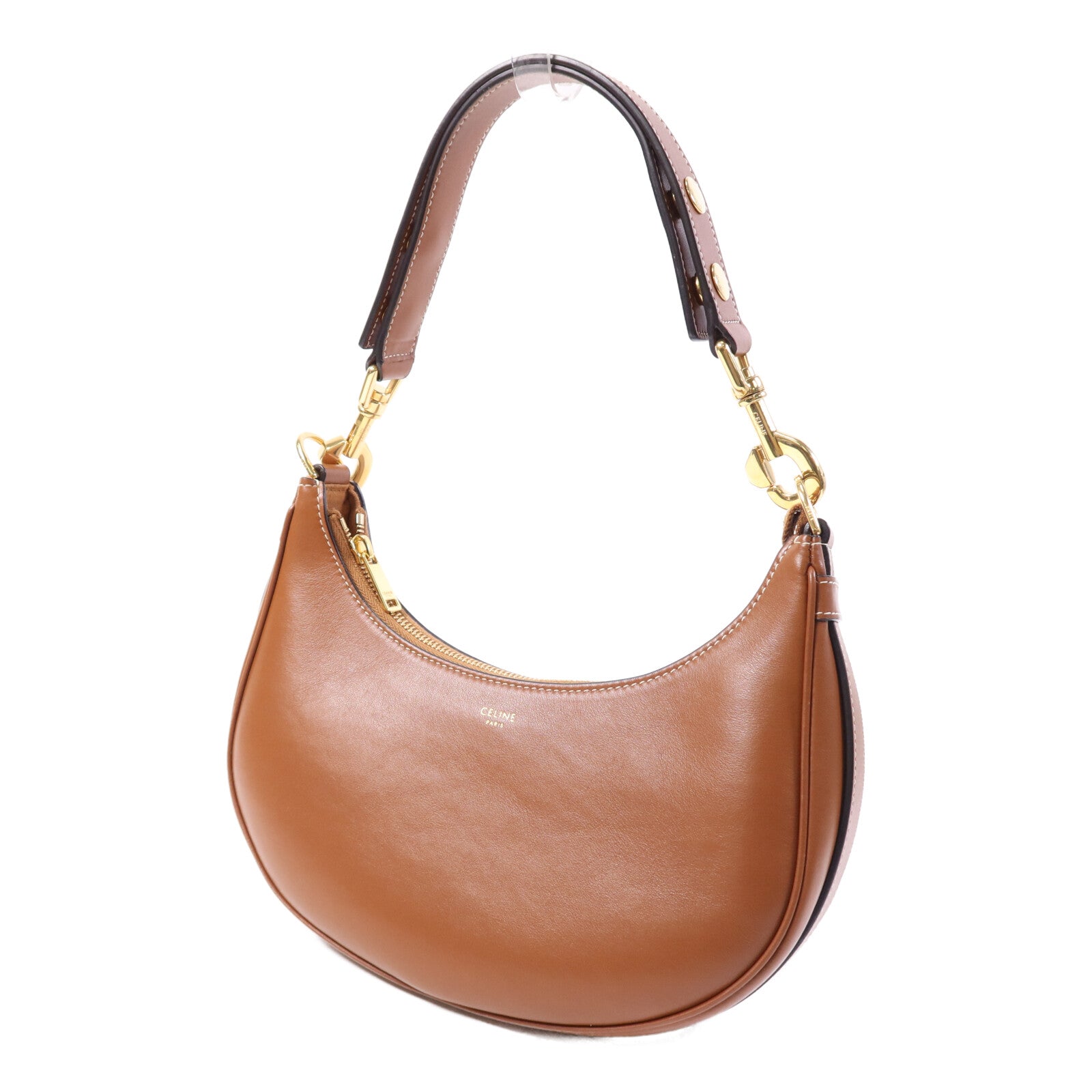 CELINE 牛皮皮革Ava金扣肩背袋
