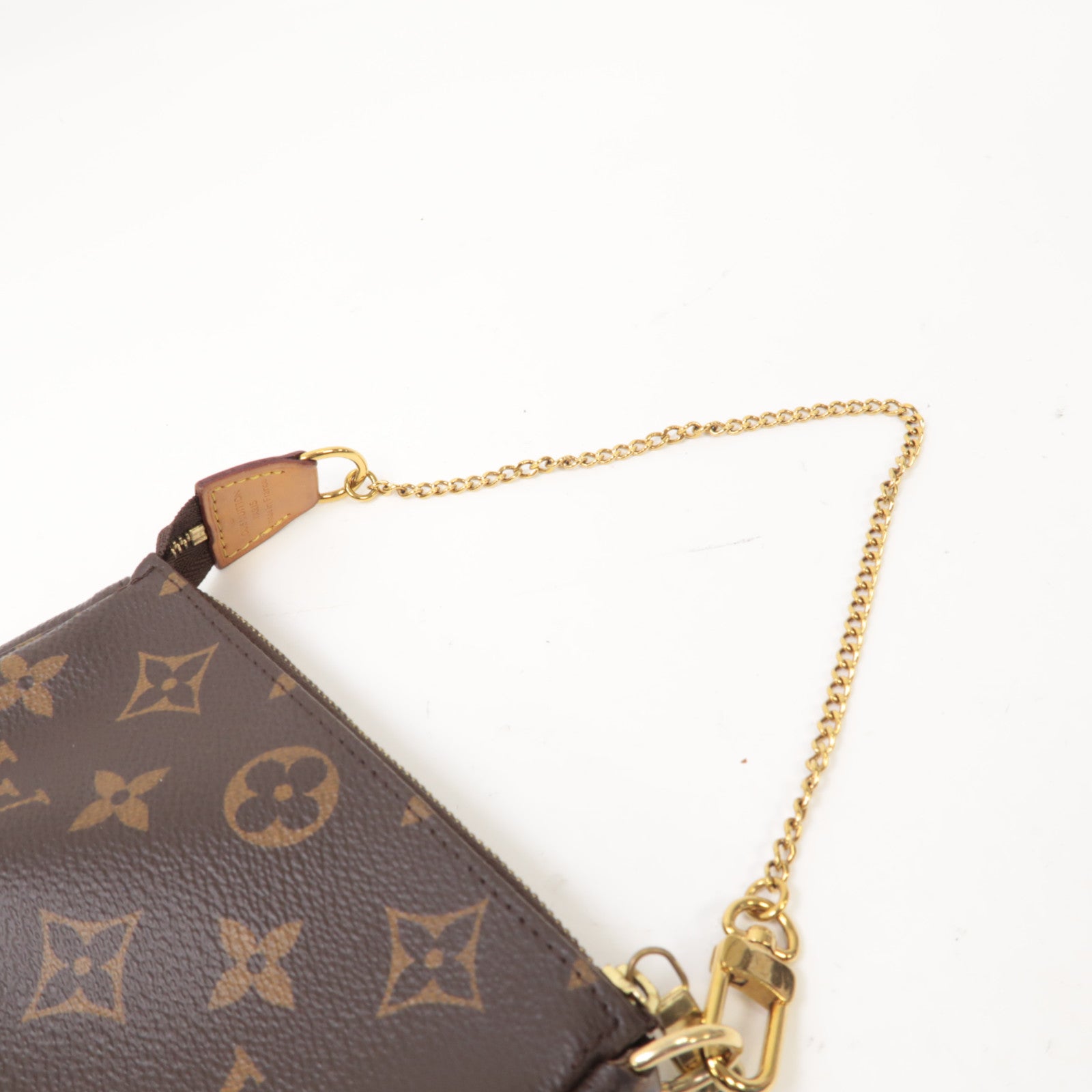 LOUIS VUITTON Monogram Mini Pochette Accessoires金扣手挽袋啡色