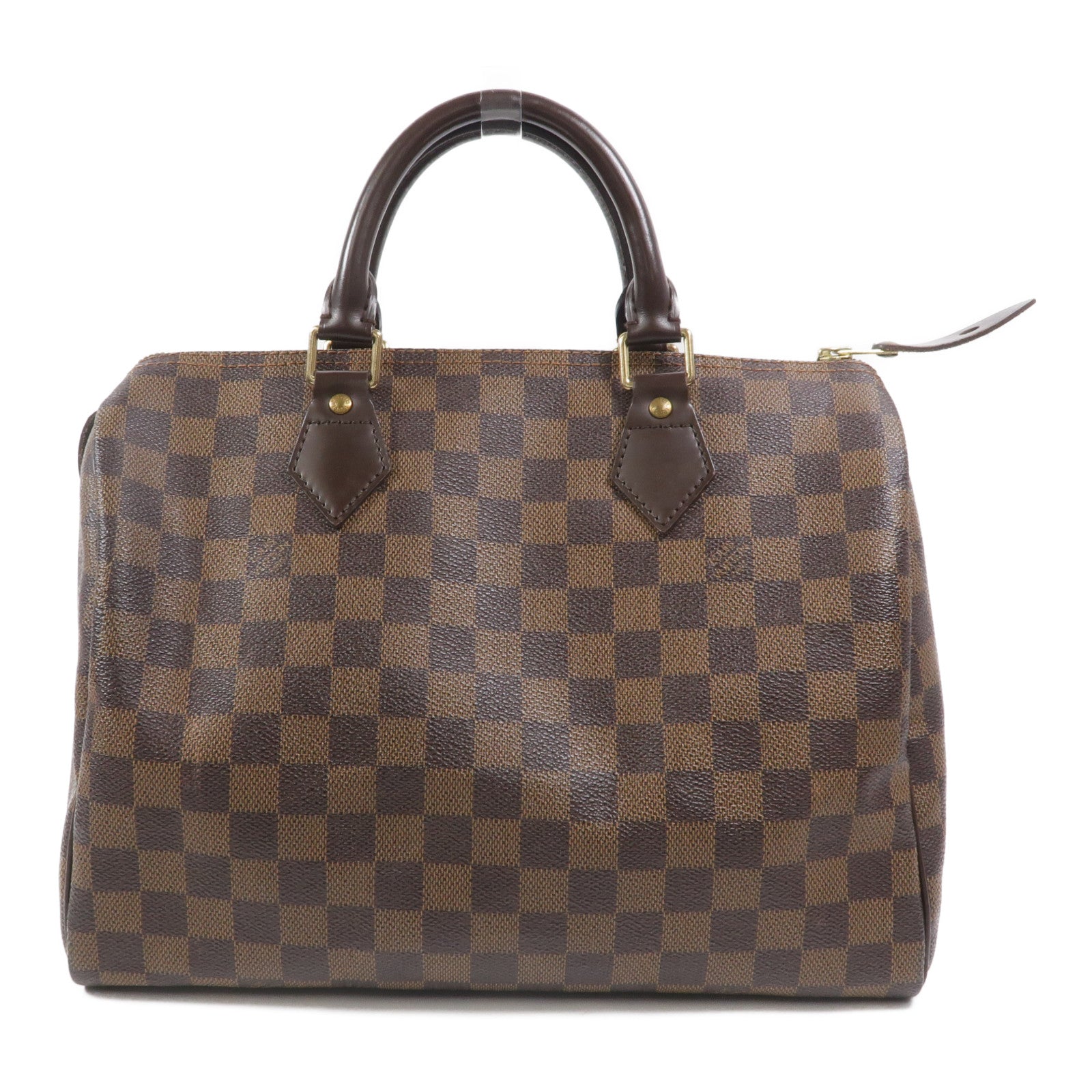 LOUIS VUITTON Damier Speedy 25金扣手挽袋