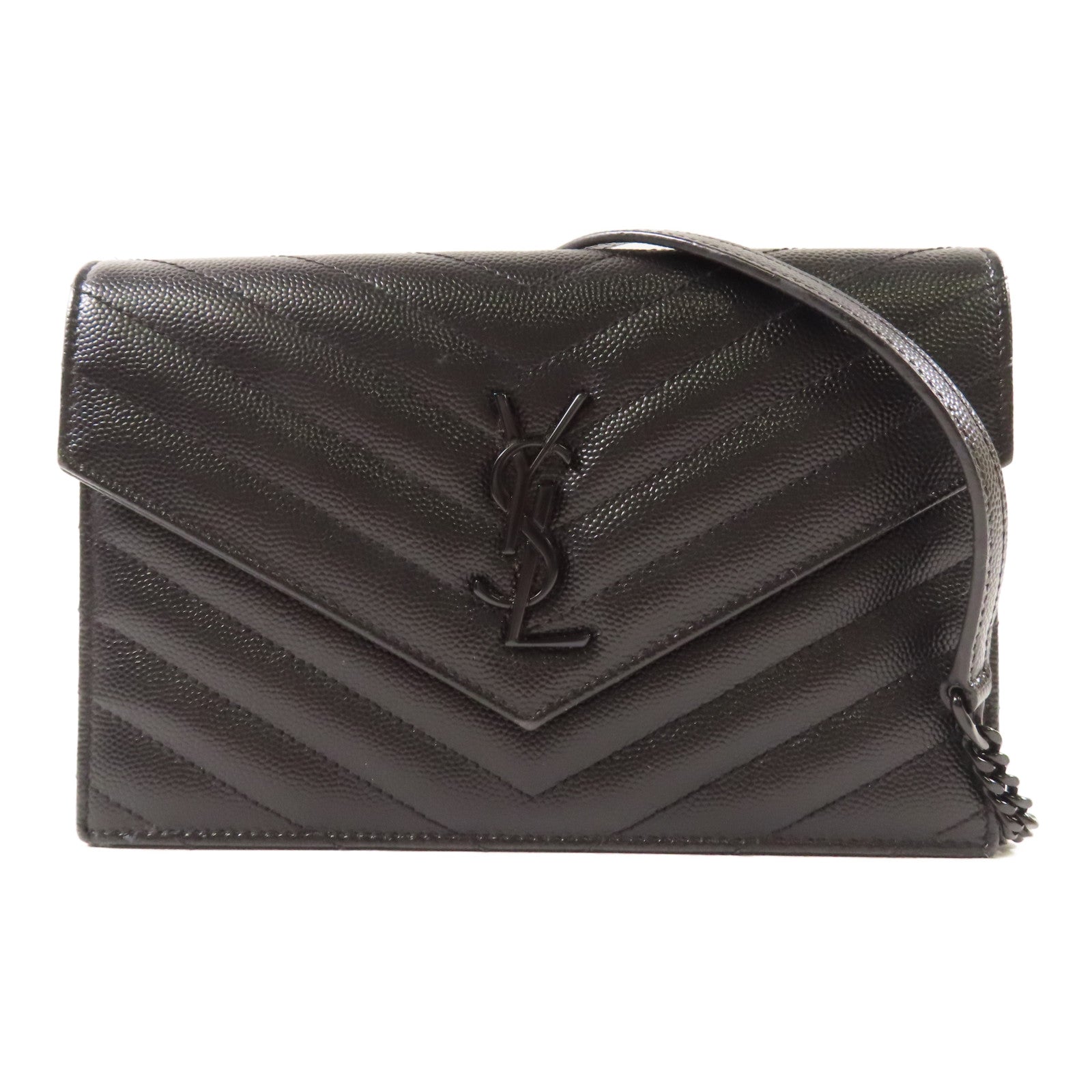 YVES SAINT LAURENT 牛皮皮革Chain Shoulder鏈帶肩背袋