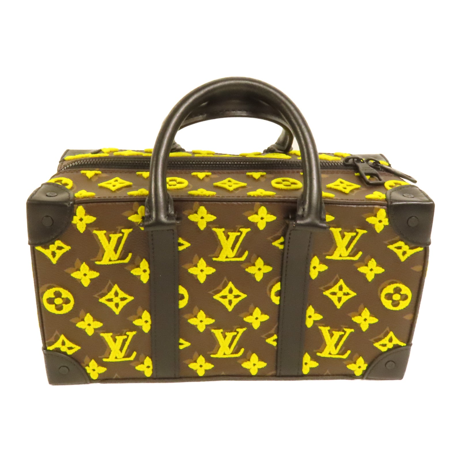 LOUIS VUITTON Monogram Tuffetage Jaune Trunk Speedy手挽肩背兩用袋