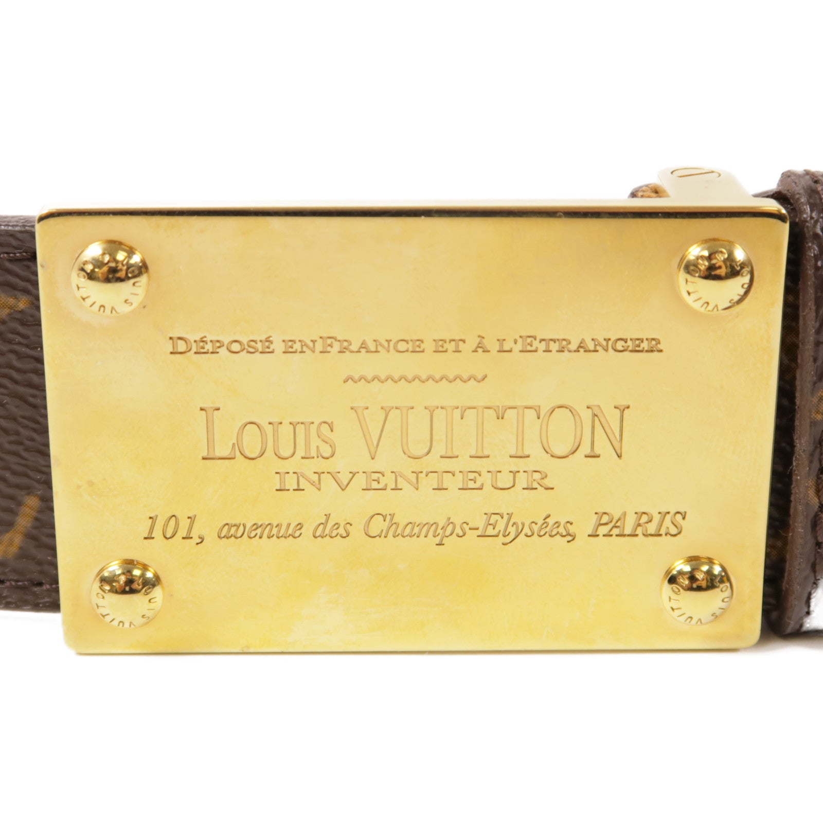 LOUIS VUITTON Monogram Ceinture Belt金扣皮帶
