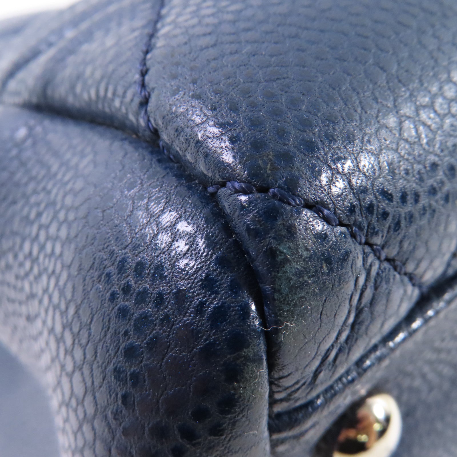 CHANEL 【激減優惠】菱格牛皮皮革Chain Shoulder Bag銀扣鏈帶肩背袋寶藍色