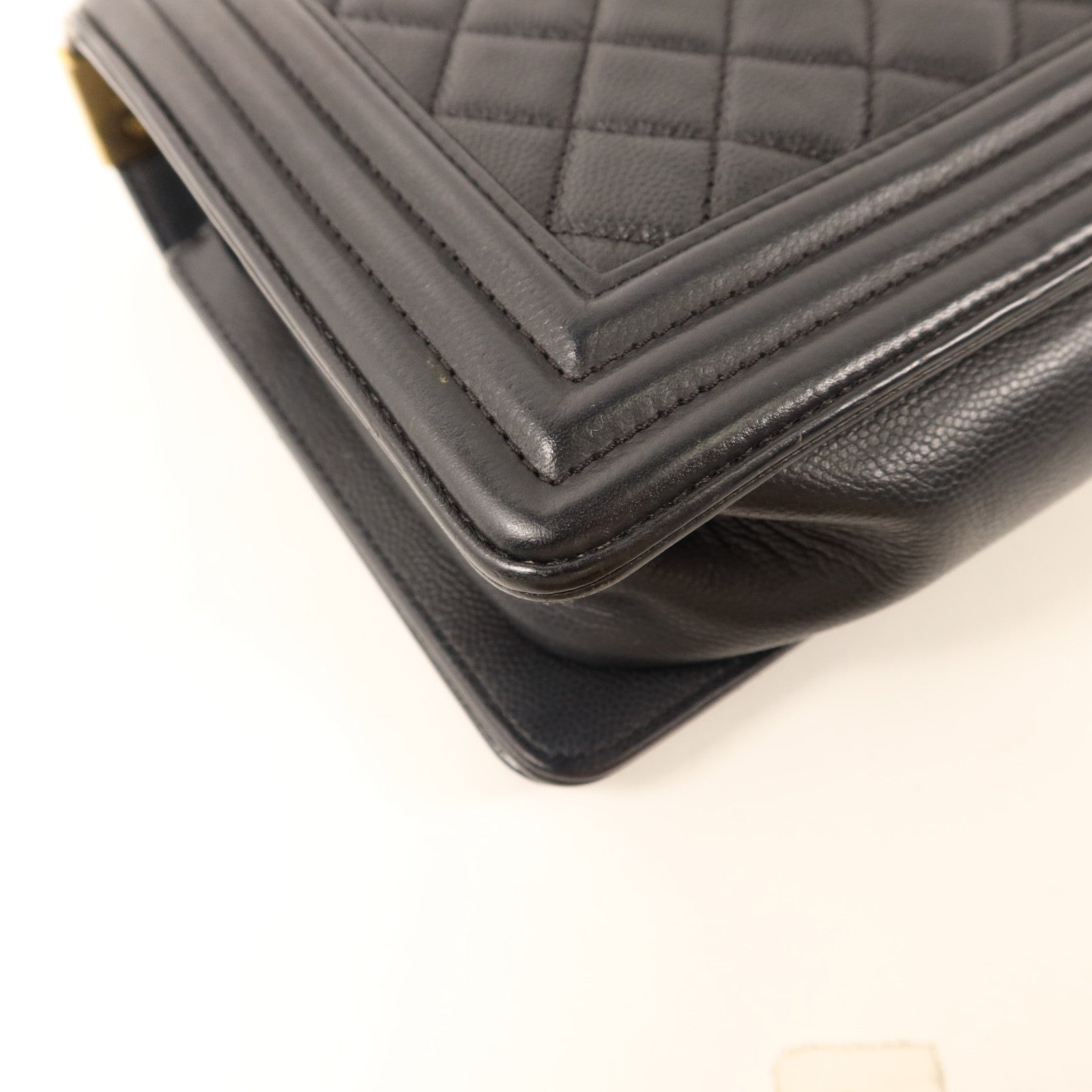 CHANEL 牛皮皮革Boy25金扣鏈帶肩背袋