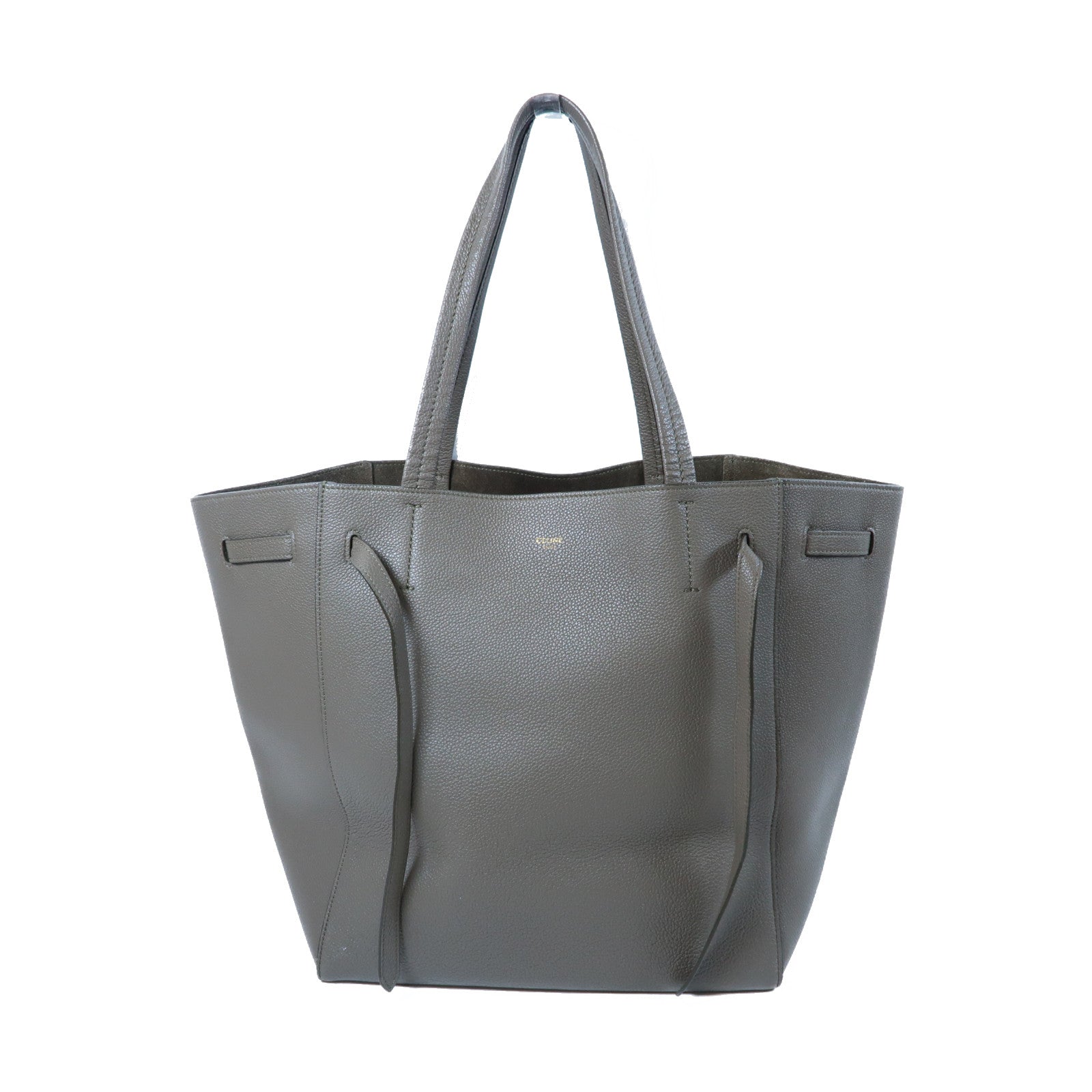 CELINE 牛皮皮革Small Cabas Phantom金扣手挽袋灰色