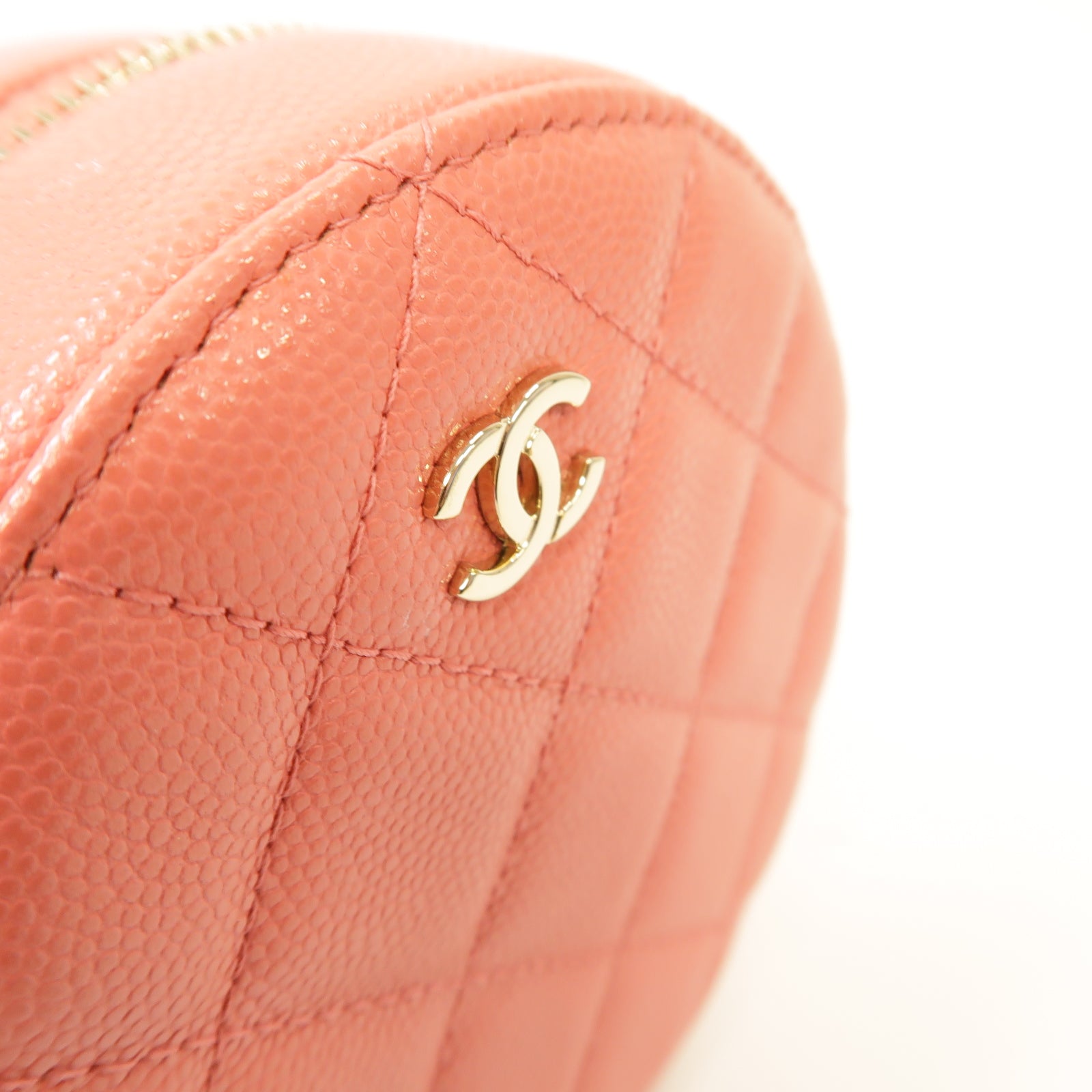CHANEL 【激減優惠】菱格Caviar皮革Chain Shoulder Bag金扣鏈帶肩背袋粉紅色