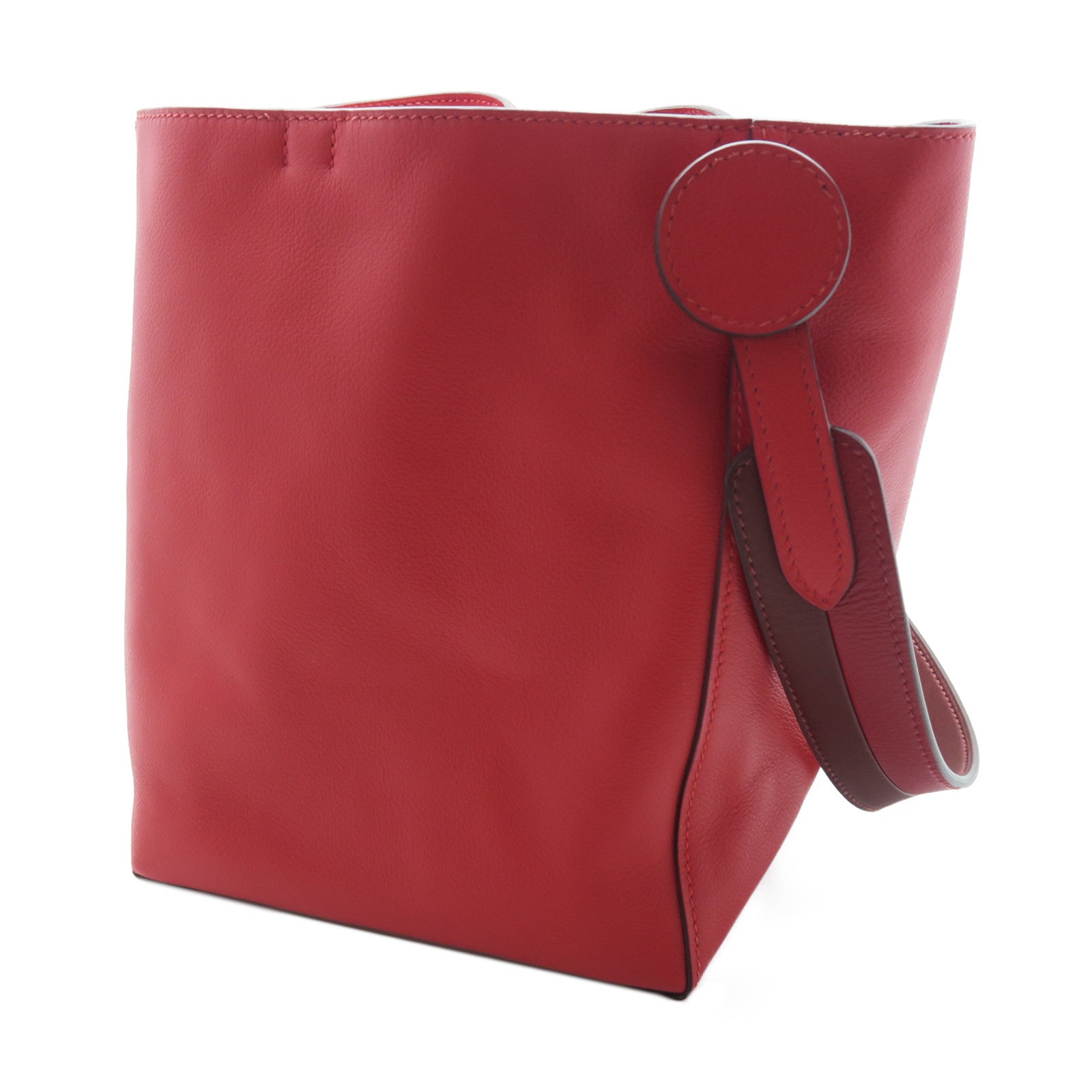 HERMES 【激減優惠】Swift皮革Sac Licol 17銀扣肩背袋紅色
