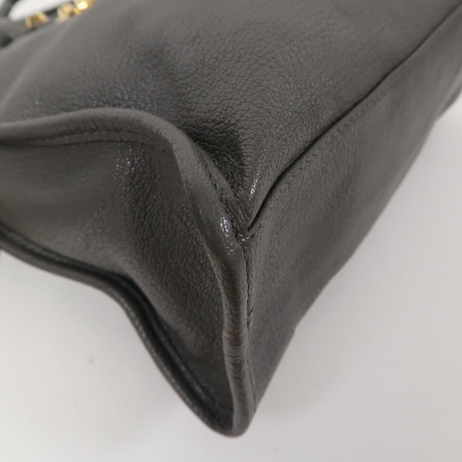 BALENCIAGA 牛皮皮革Classic City Bag金扣手挽肩背兩用袋灰色