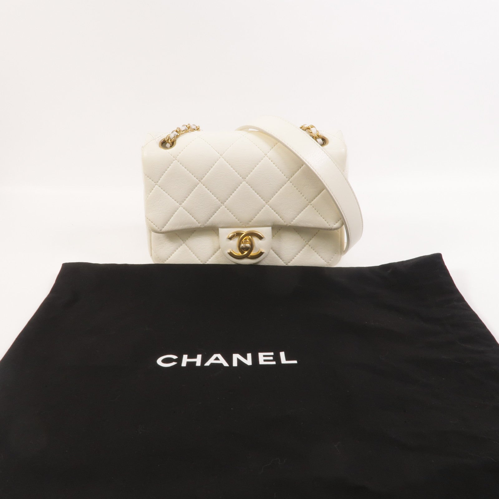 CHANEL 羊皮皮革Mini Flap Bag鏈帶肩背袋