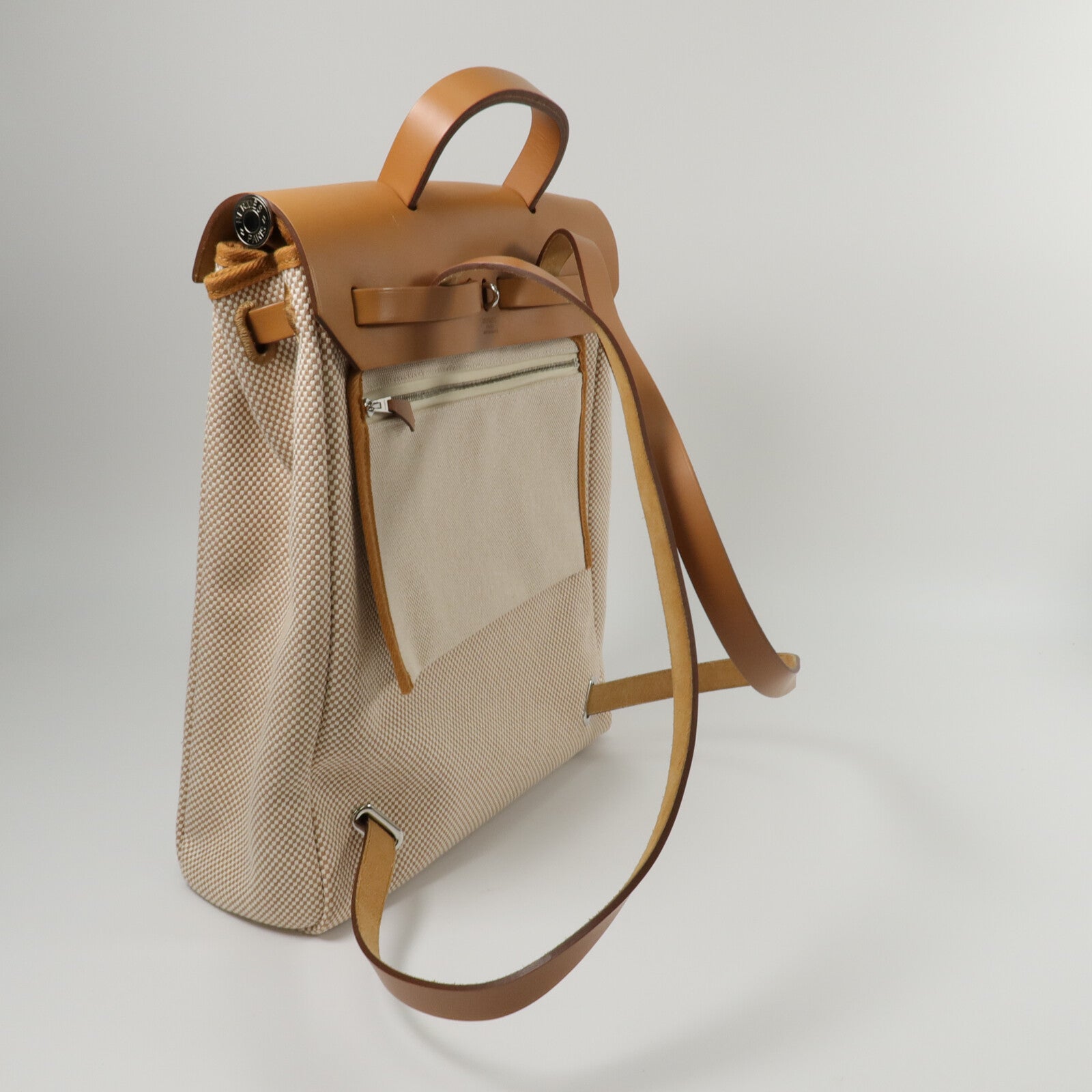 HERMES 帆布Herbag a dos Zip Retourne Backpack背包