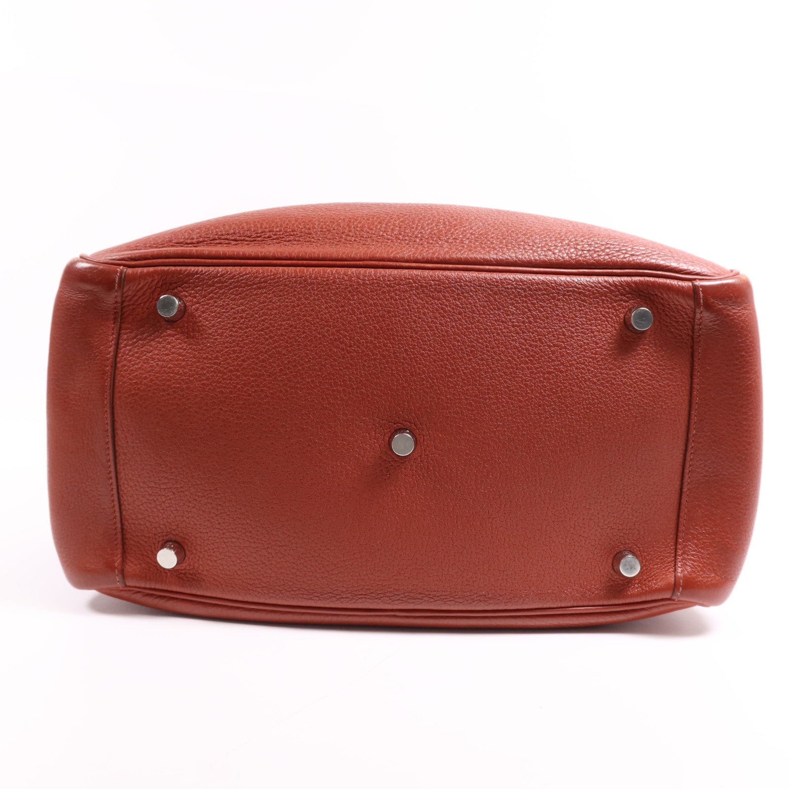 HERMES Clemence皮革Lindy 30銀扣手挽肩背兩用袋Rouge