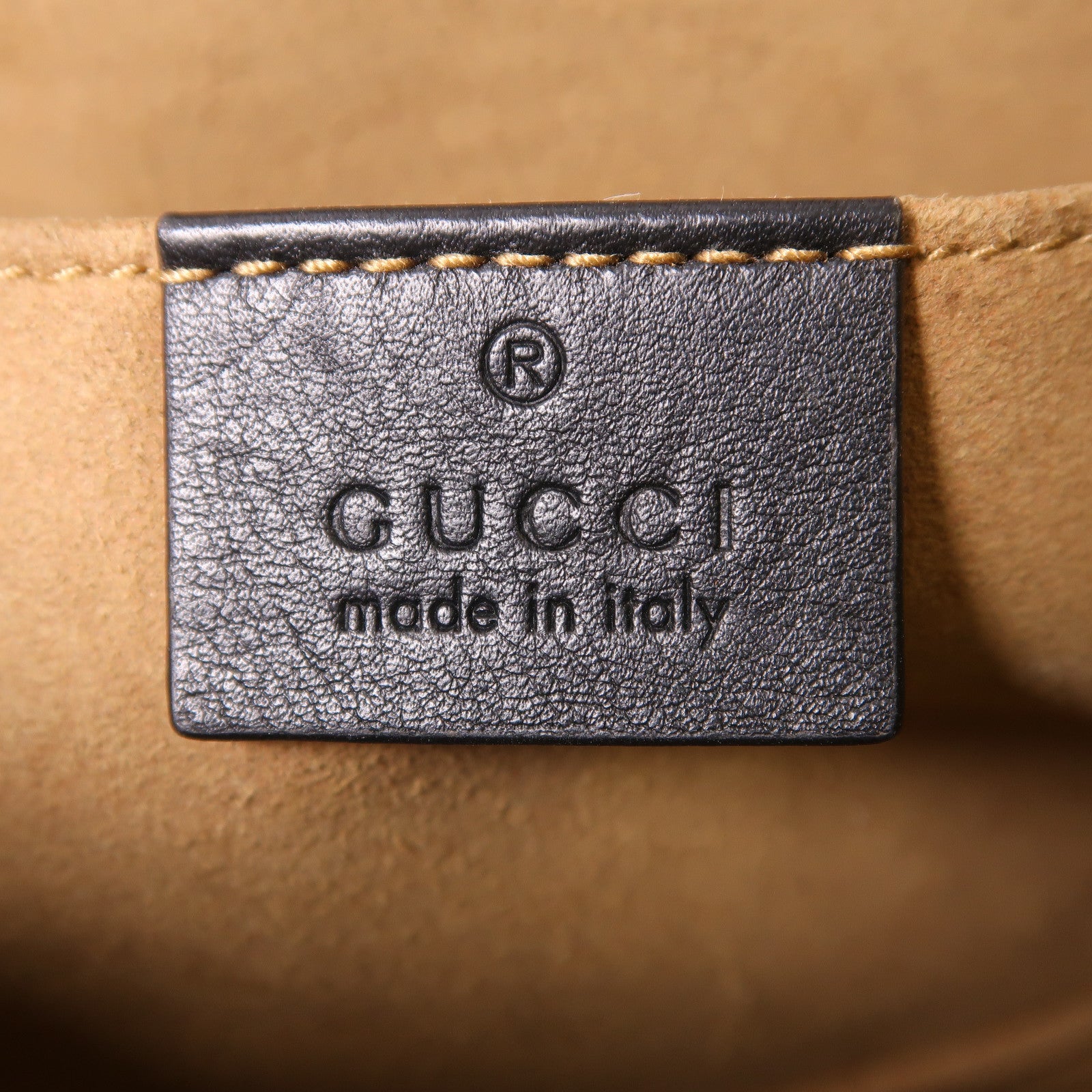 GUCCI 塗層帆布Padlock金扣肩背袋啡色/黑色