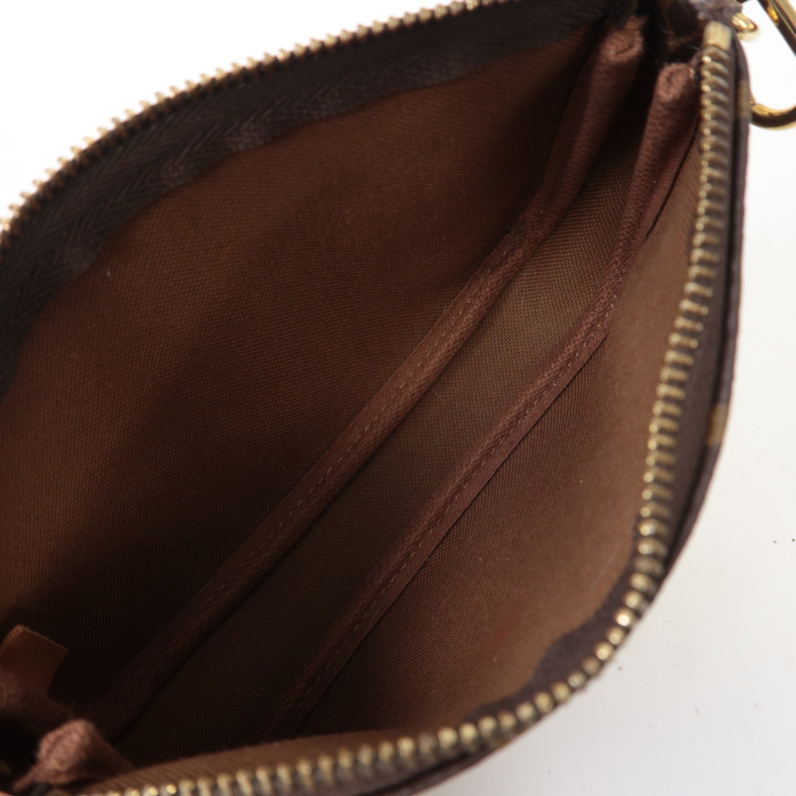 LOUIS VUITTON Monogram Mini Pochette Accessoires金扣手挽袋啡色