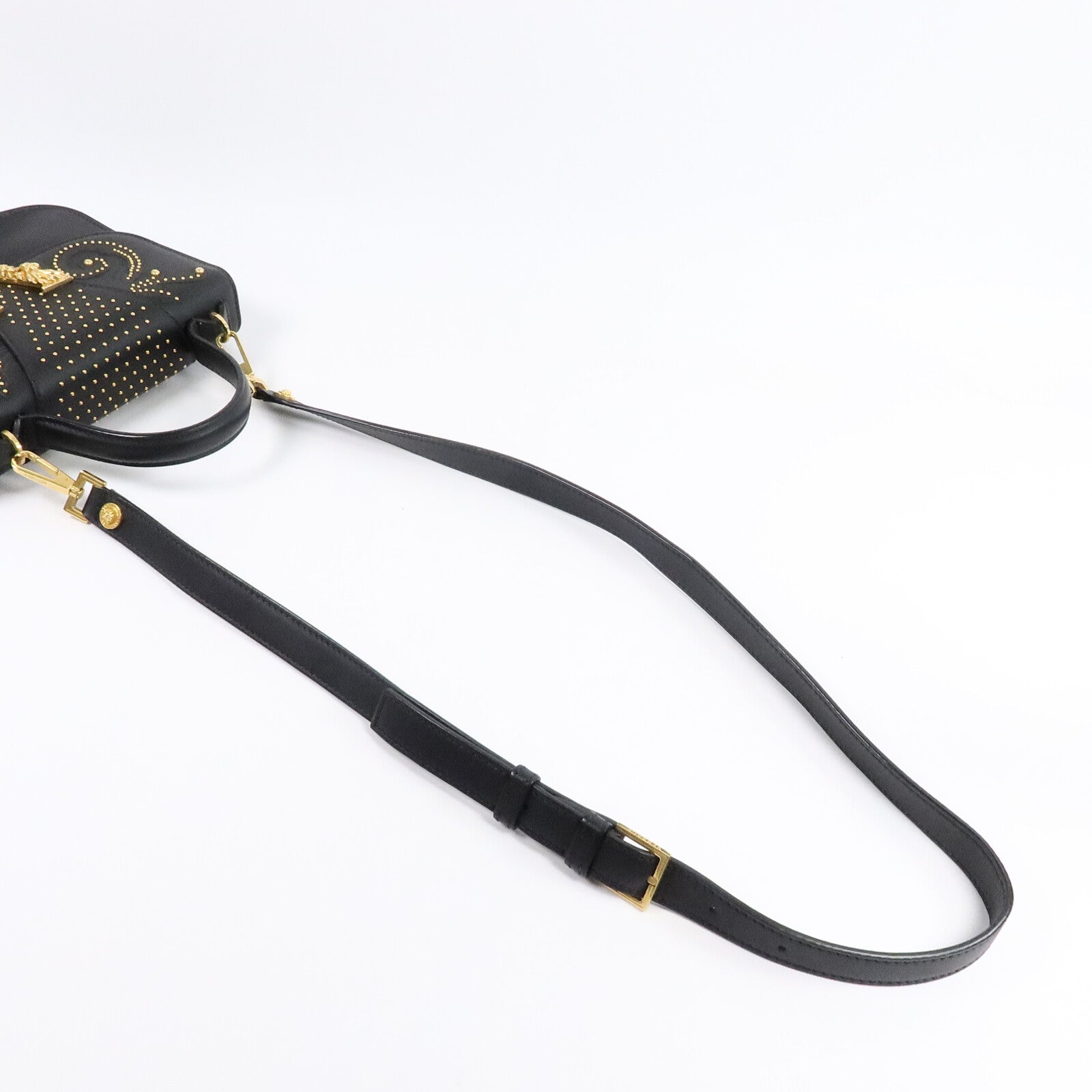 VERSACE 牛皮皮革Virtus手挽肩背兩用袋