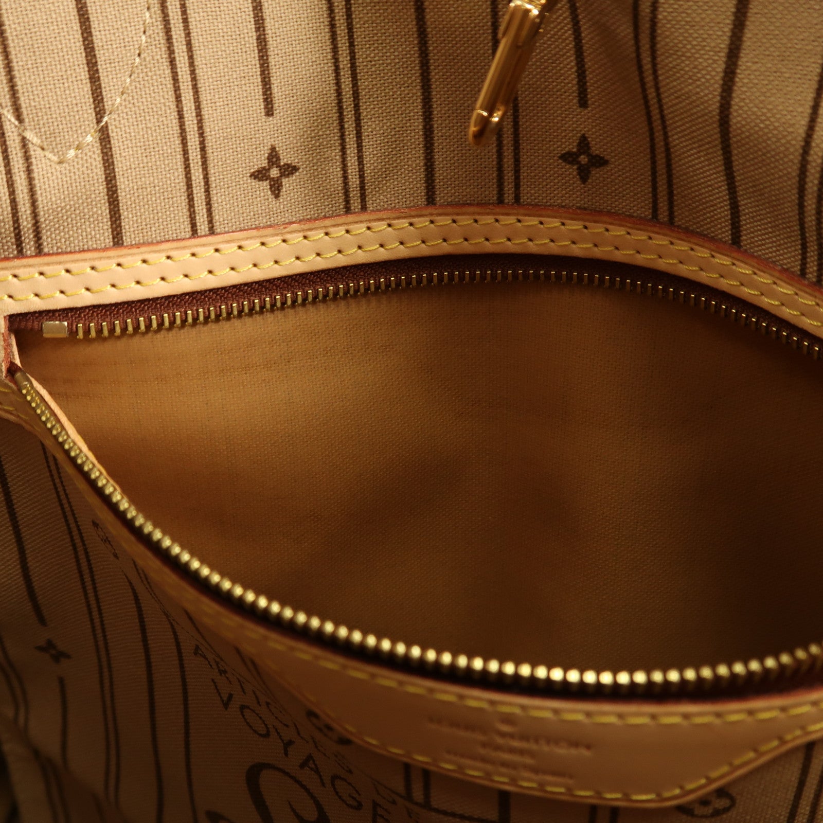 LOUIS VUITTON Monogram Neverfull MM金扣手挽袋