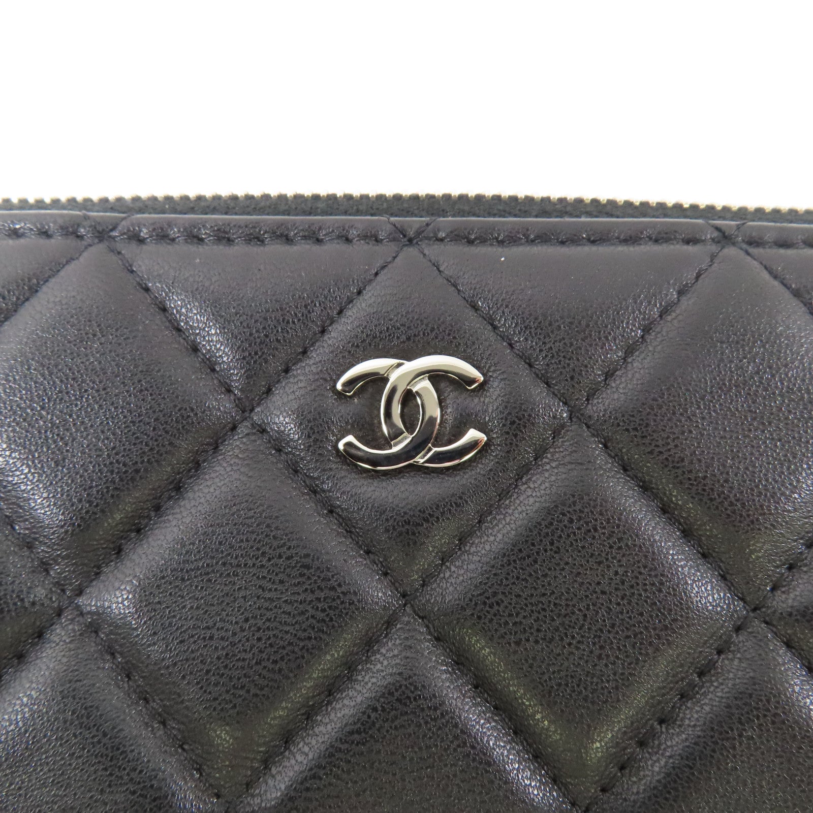 CHANEL 羊皮皮革Clutch銀扣手拿包