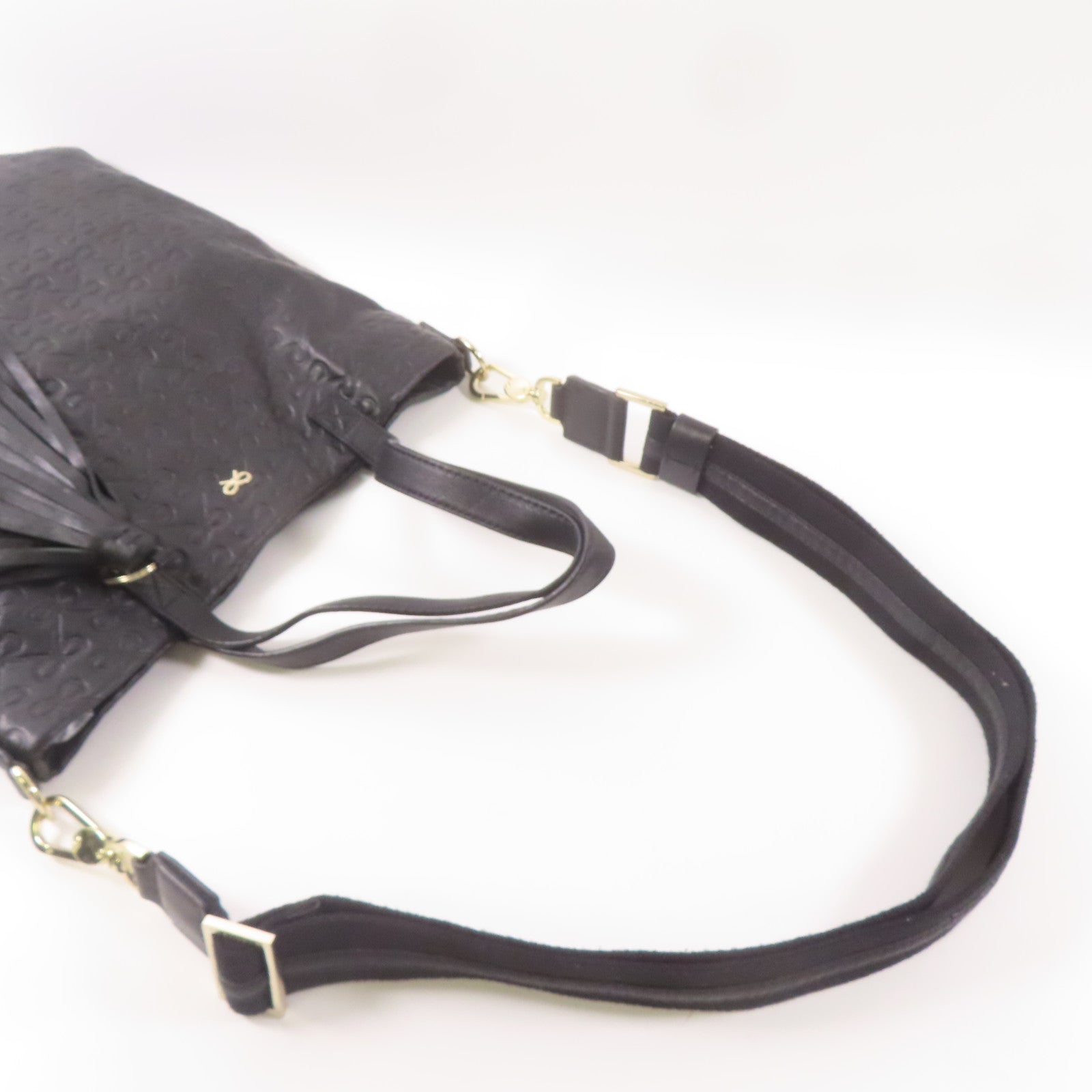 ANYA HINDMARCH 牛皮皮革Hand Bag手挽肩背兩用袋黑色