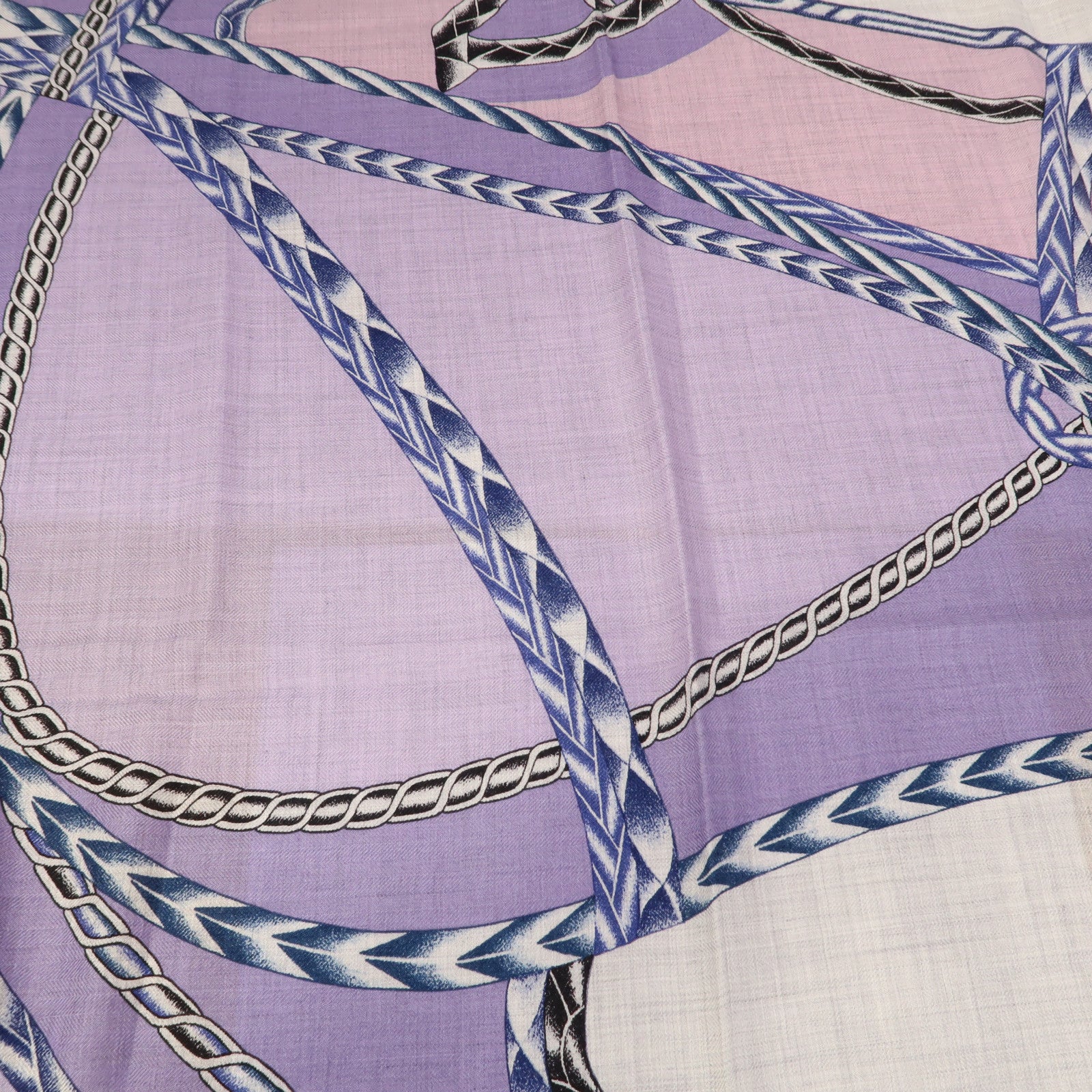 HERMES 羊絨/絲質Scarf圍巾紫色/灰色/藍色