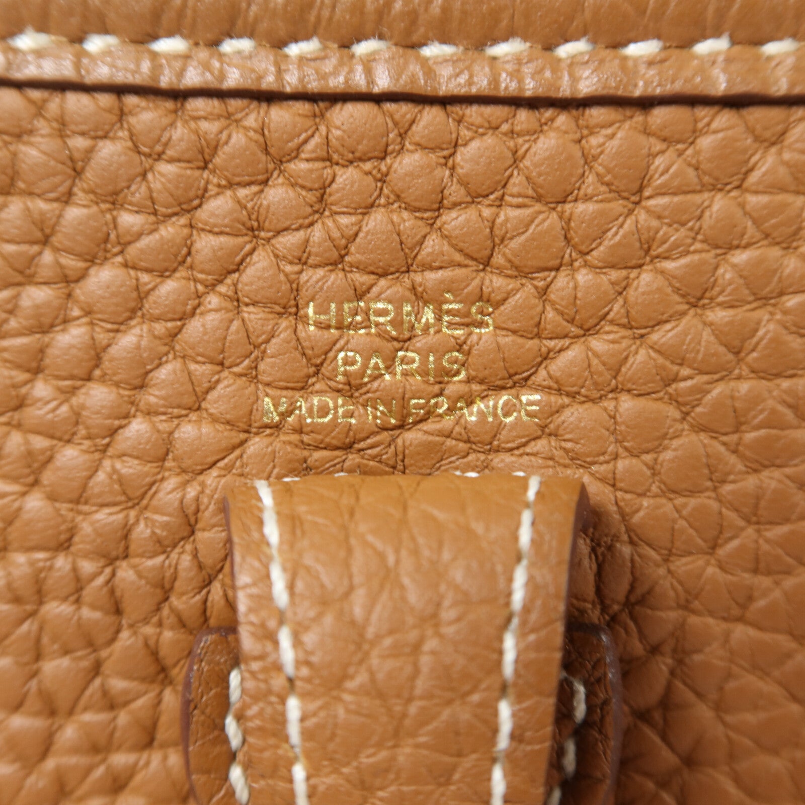 HERMES Clemence皮革Evelyne TPM金扣肩背袋Gold
