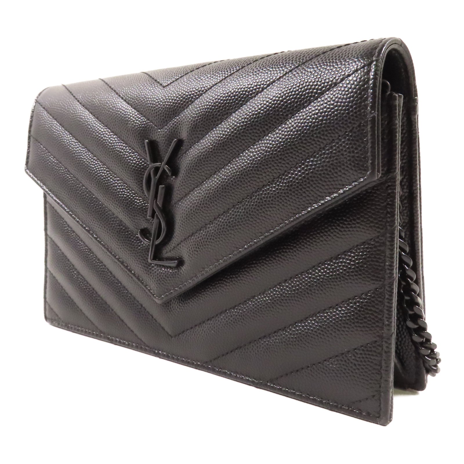 YVES SAINT LAURENT 牛皮皮革Chain Shoulder鏈帶肩背袋