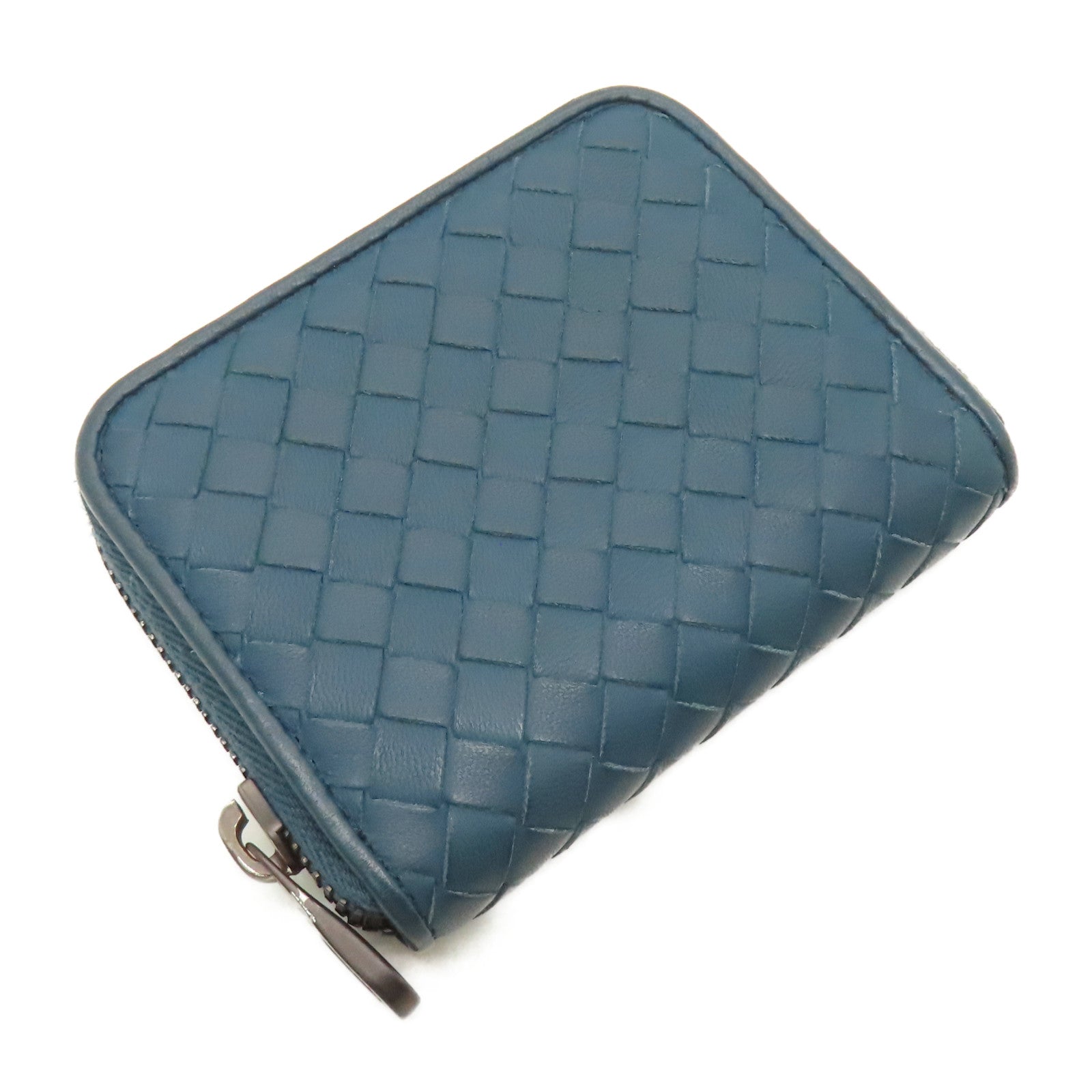 BOTTEGA VENETA 【激減優惠】織紋皮革Coin Case零錢包藍色