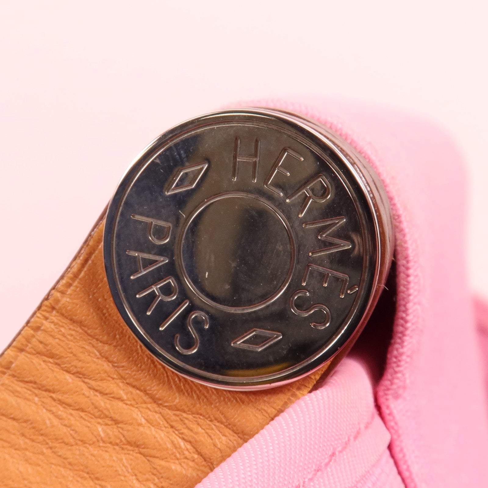 HERMES 帆布Cabag銀扣手挽肩背兩用袋