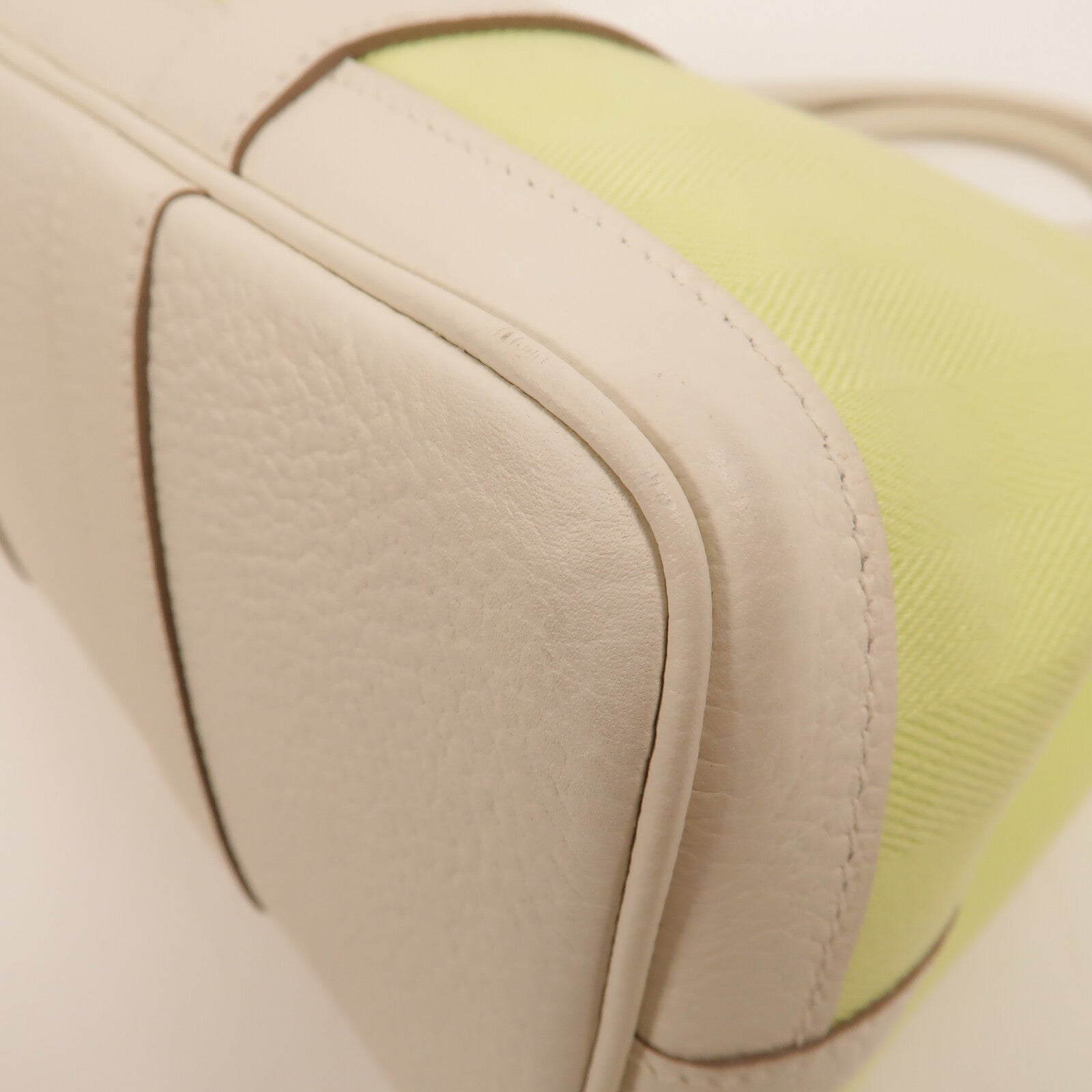 HERMES 帆布Garden Party TPM手挽袋Lime/White