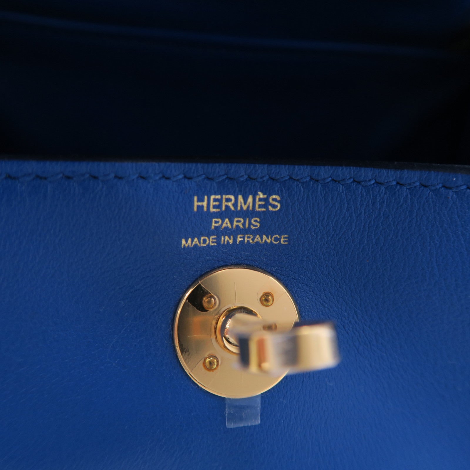 HERMES 【激減優惠】Veau Swift皮革Mini Lindy金扣肩背袋藍色