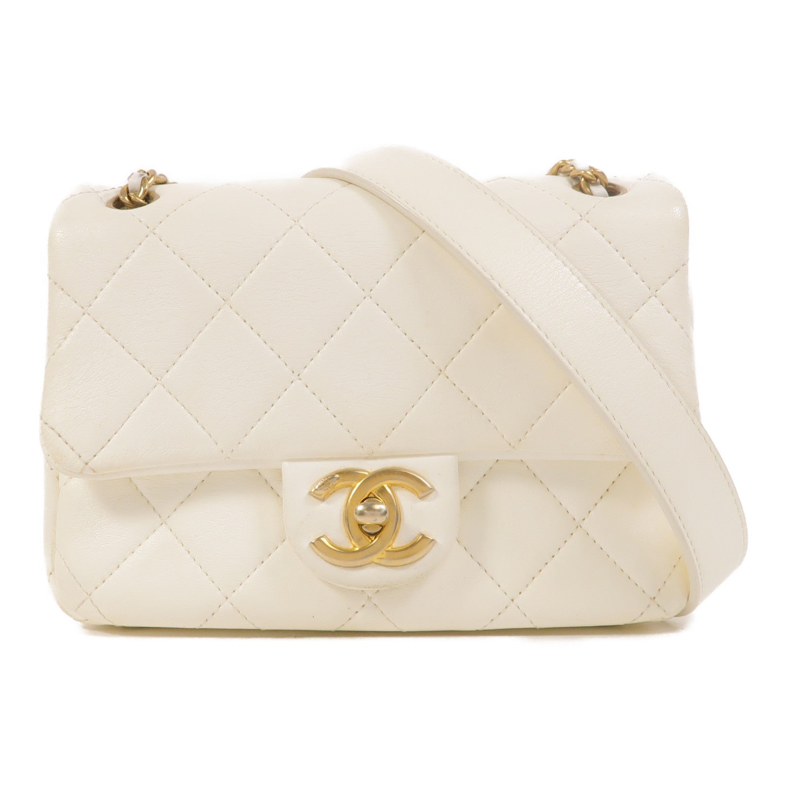 CHANEL 羊皮皮革Mini Flap Bag鏈帶肩背袋