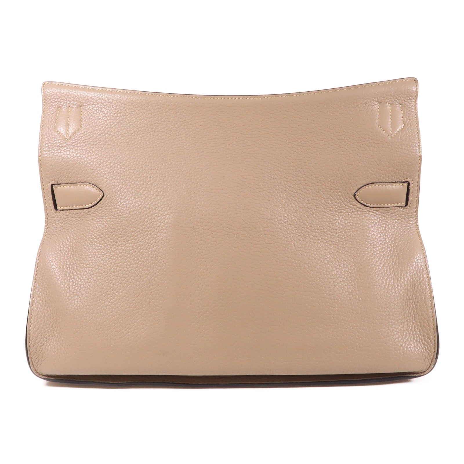 HERMES Clemence皮革Jypsiere 34銀扣肩背袋Argile