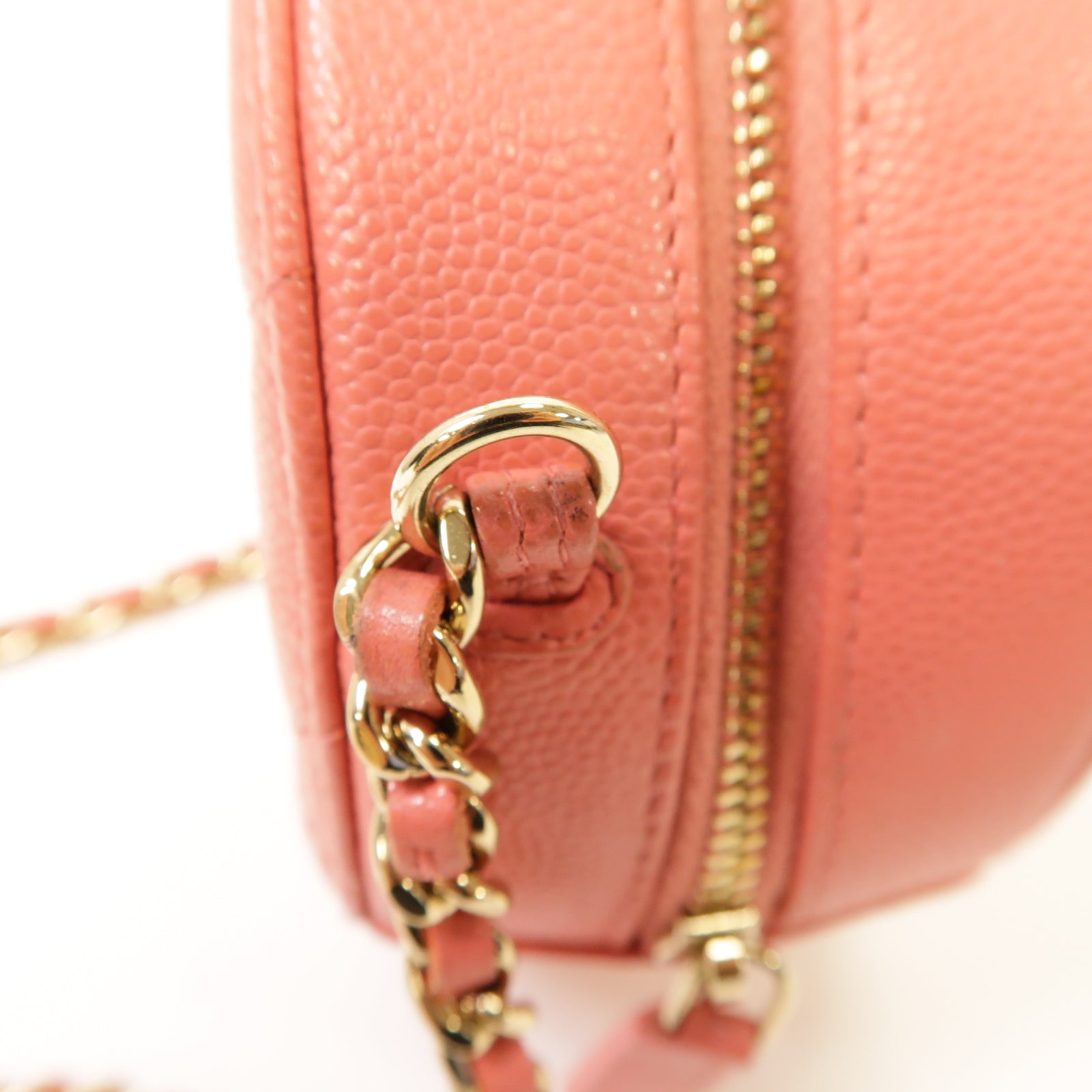 CHANEL 【激減優惠】菱格Caviar皮革Chain Shoulder Bag金扣鏈帶肩背袋粉紅色