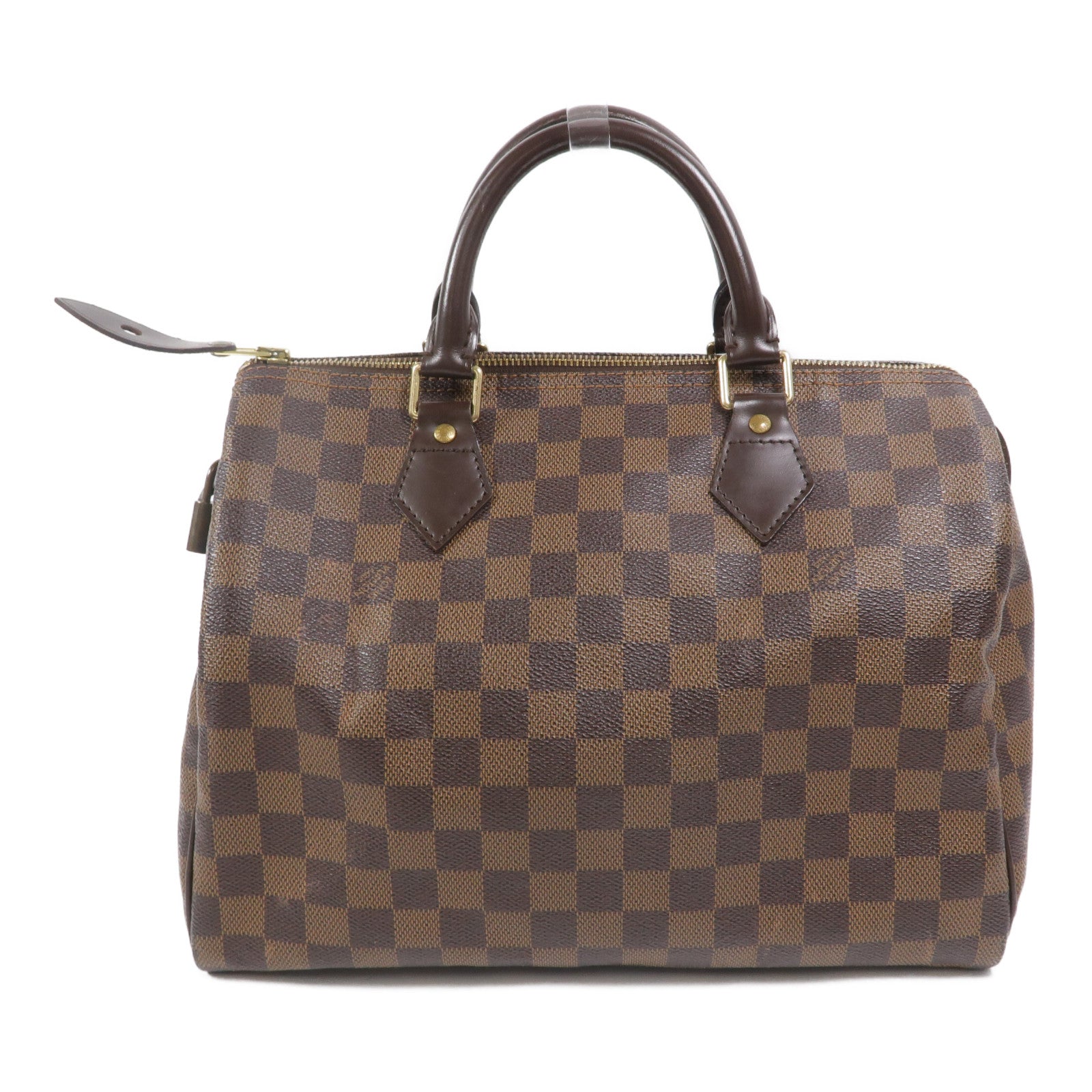 LOUIS VUITTON Damier Speedy 25金扣手挽袋