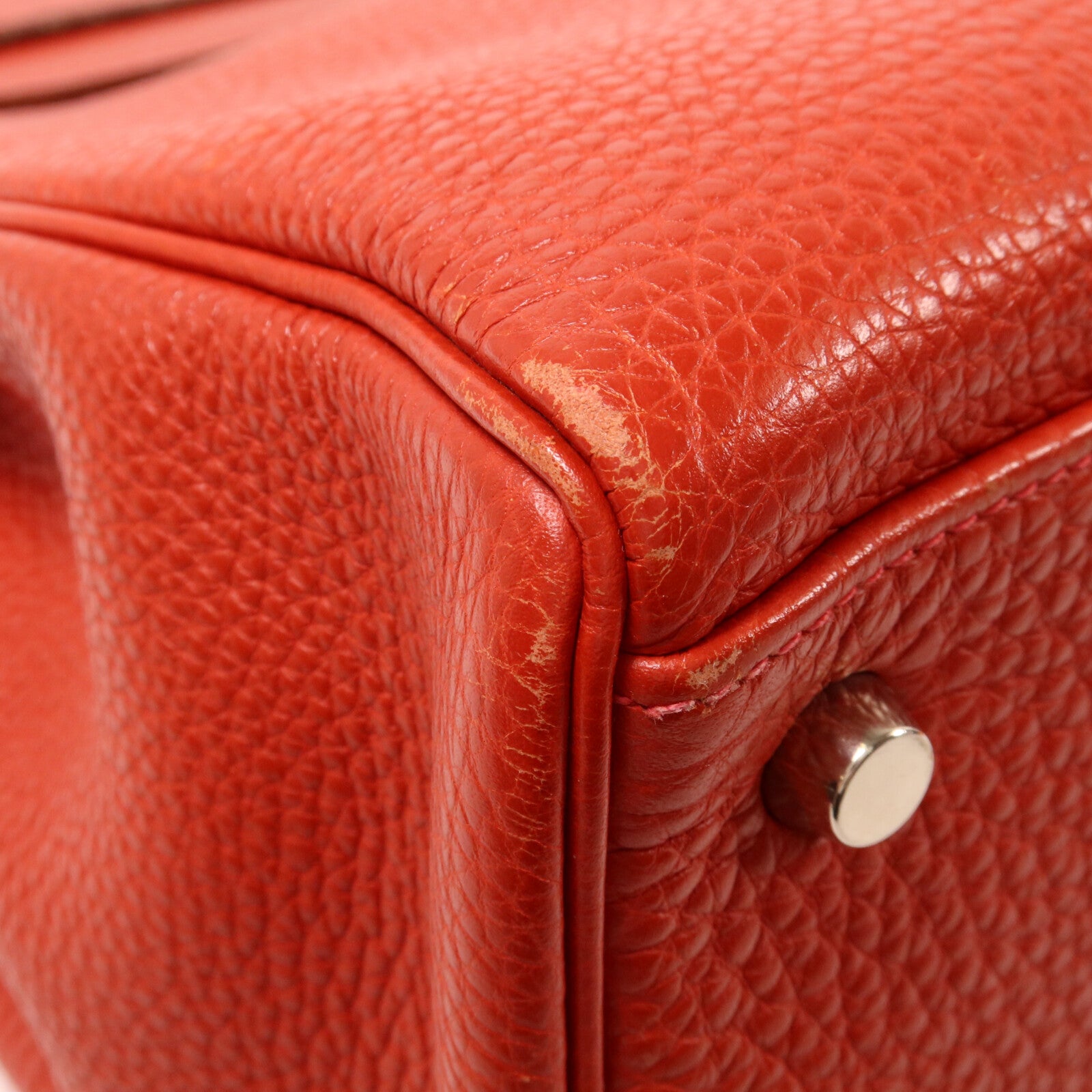 HERMES Clemence皮革Kelly 32手挽肩背兩用袋Rouge H