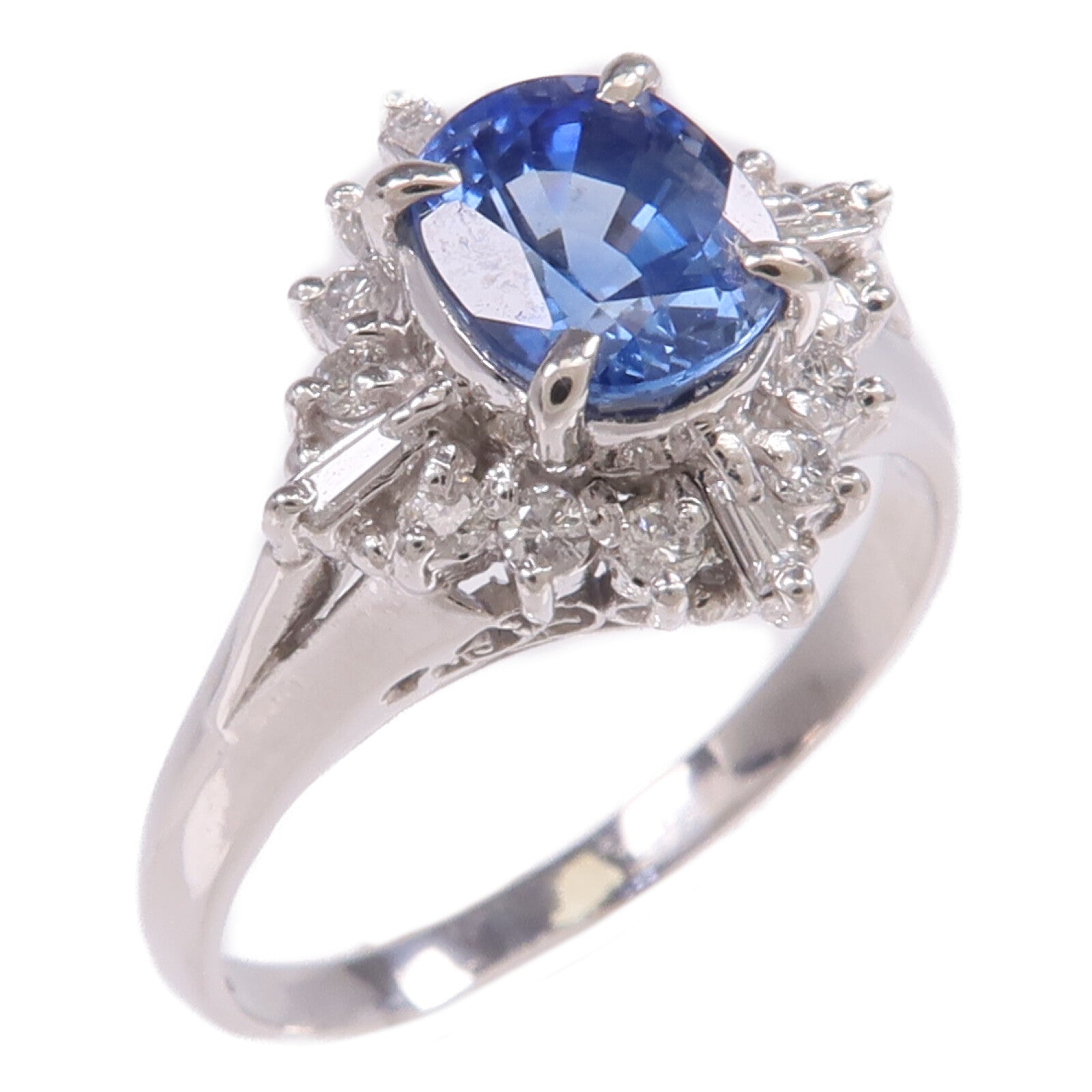 JEWELRY PT900鉑金Crystal Diamond Ring水晶/鑽石戒指US#7