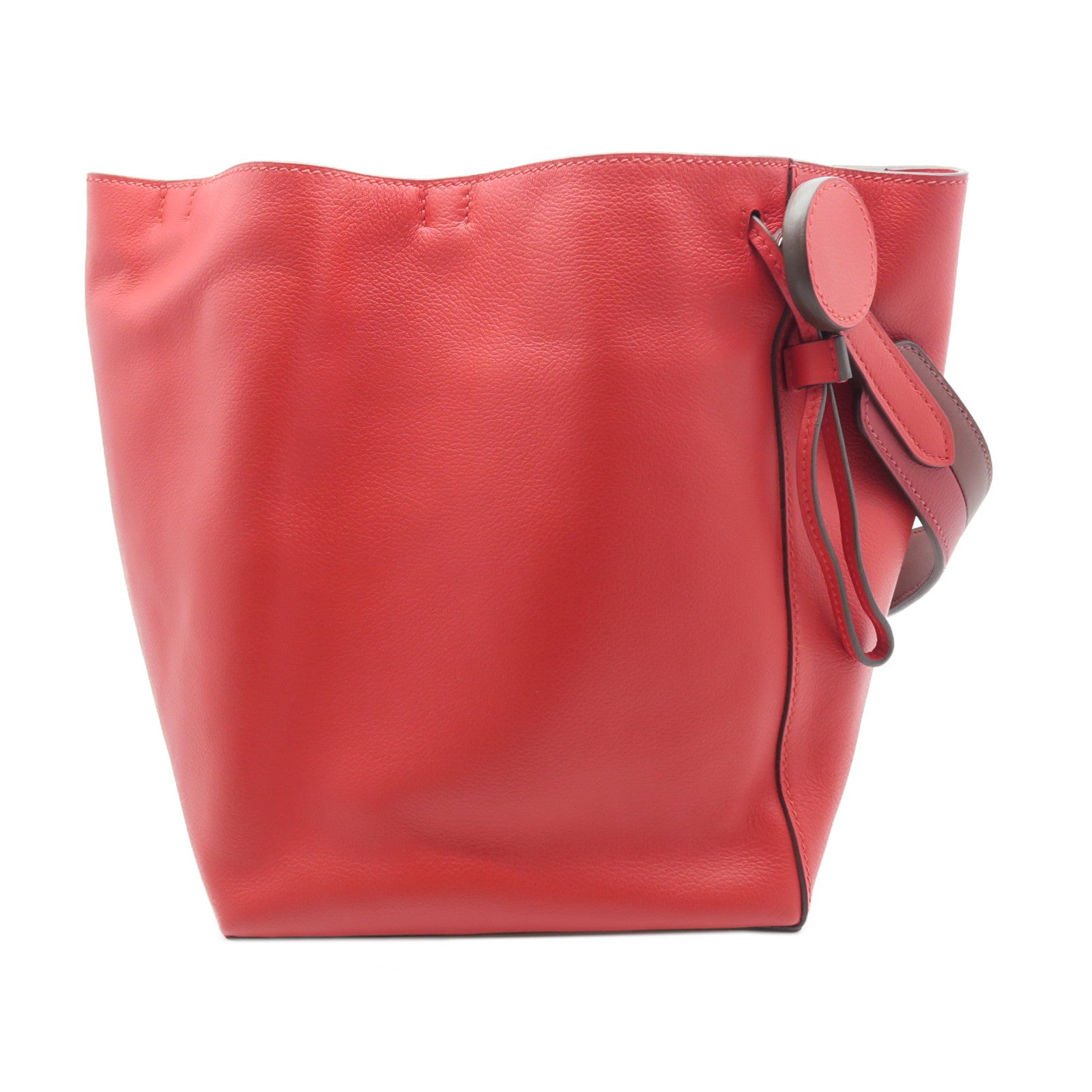 HERMES 【激減優惠】Swift皮革Sac Licol 17銀扣肩背袋紅色