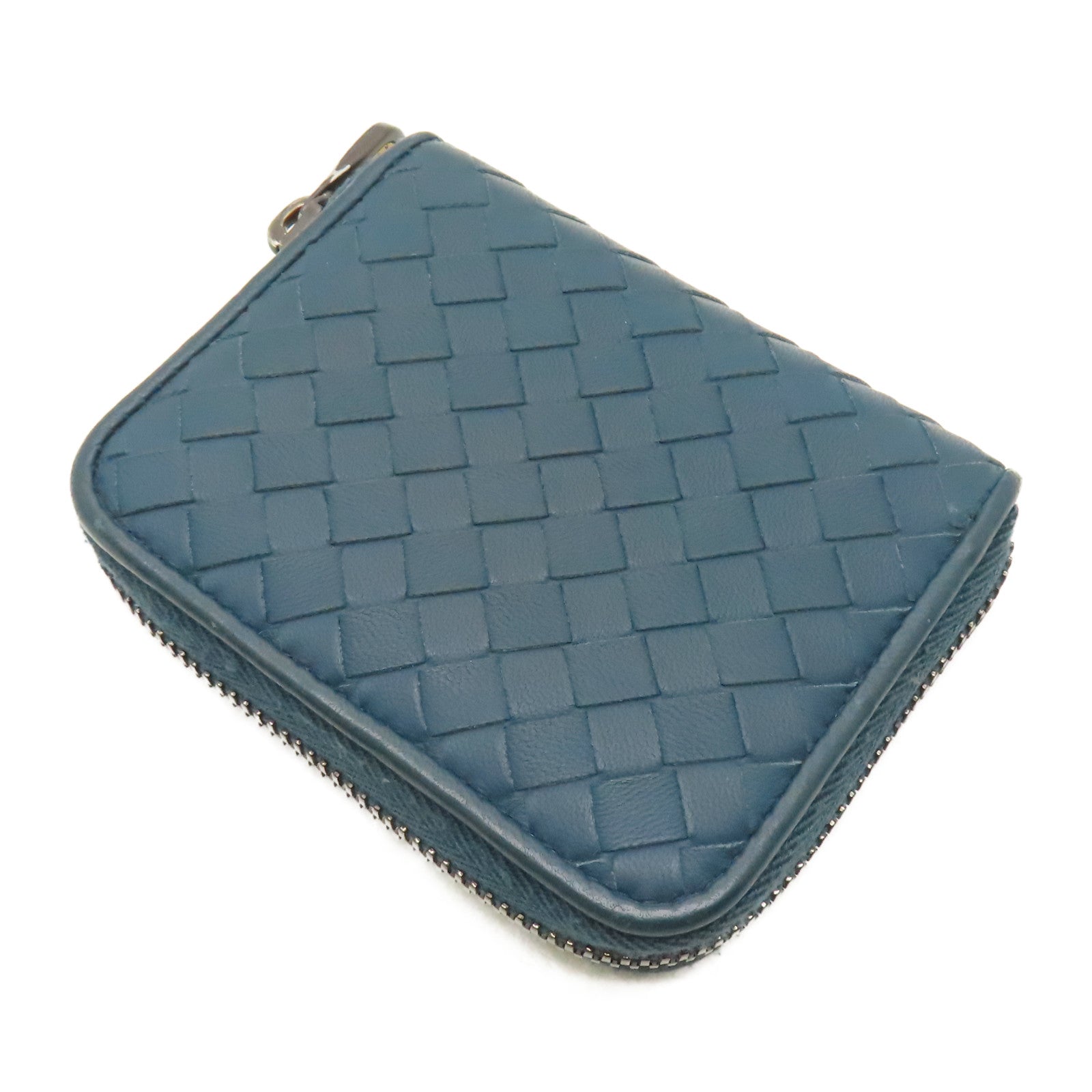BOTTEGA VENETA 【激減優惠】織紋皮革Coin Case零錢包藍色