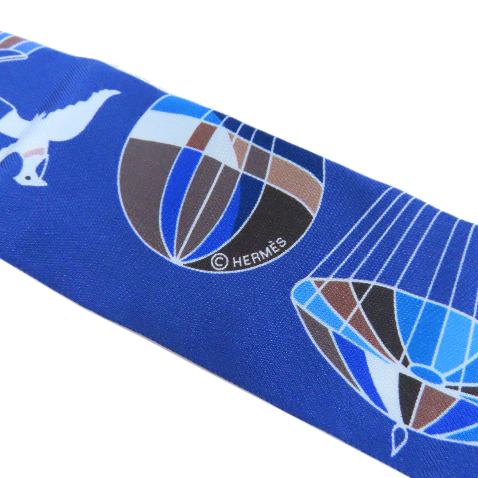 HERMES 【激減優惠】絲質Twilly Scarf絲巾藍色