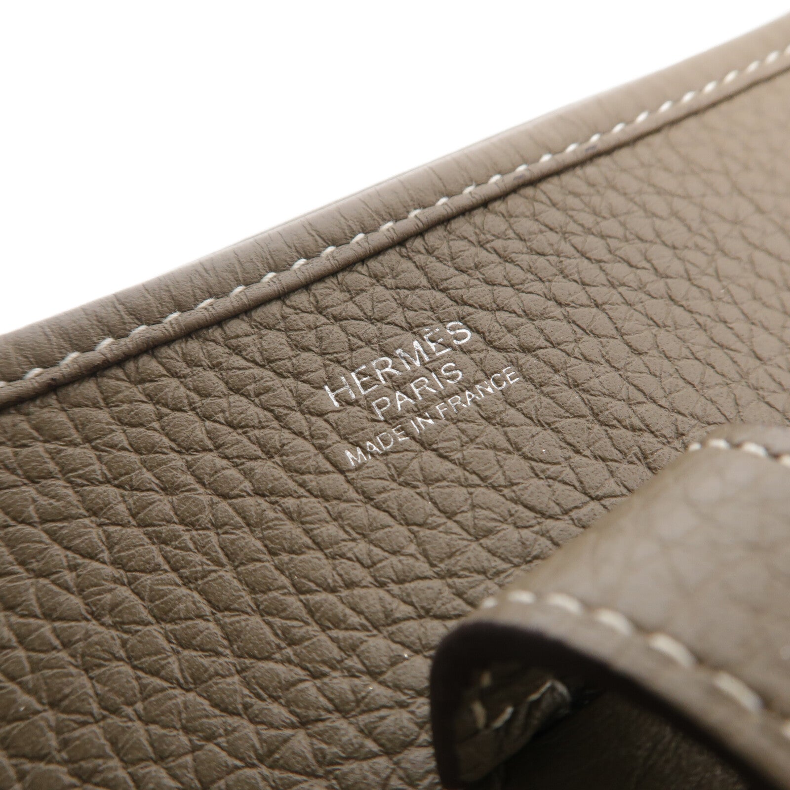 HERMES Clemence皮革Evelyne PM肩背袋Etoupe