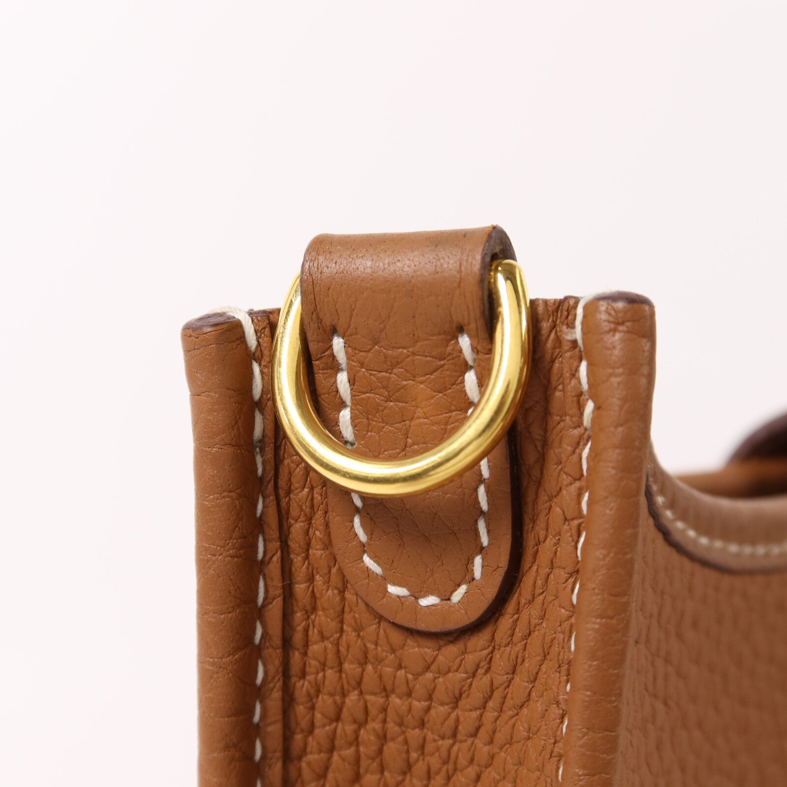 HERMES Clemence皮革Evelyne TPM金扣肩背袋Gold