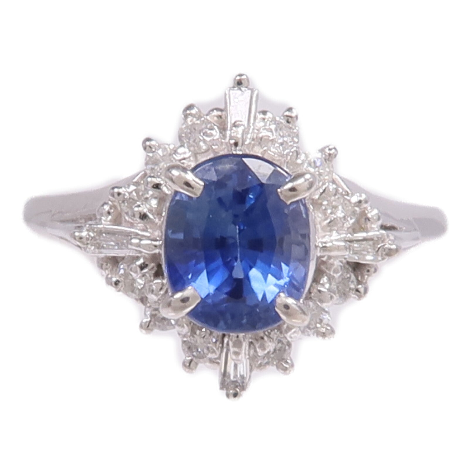 JEWELRY PT900鉑金Crystal Diamond Ring水晶/鑽石戒指US#7