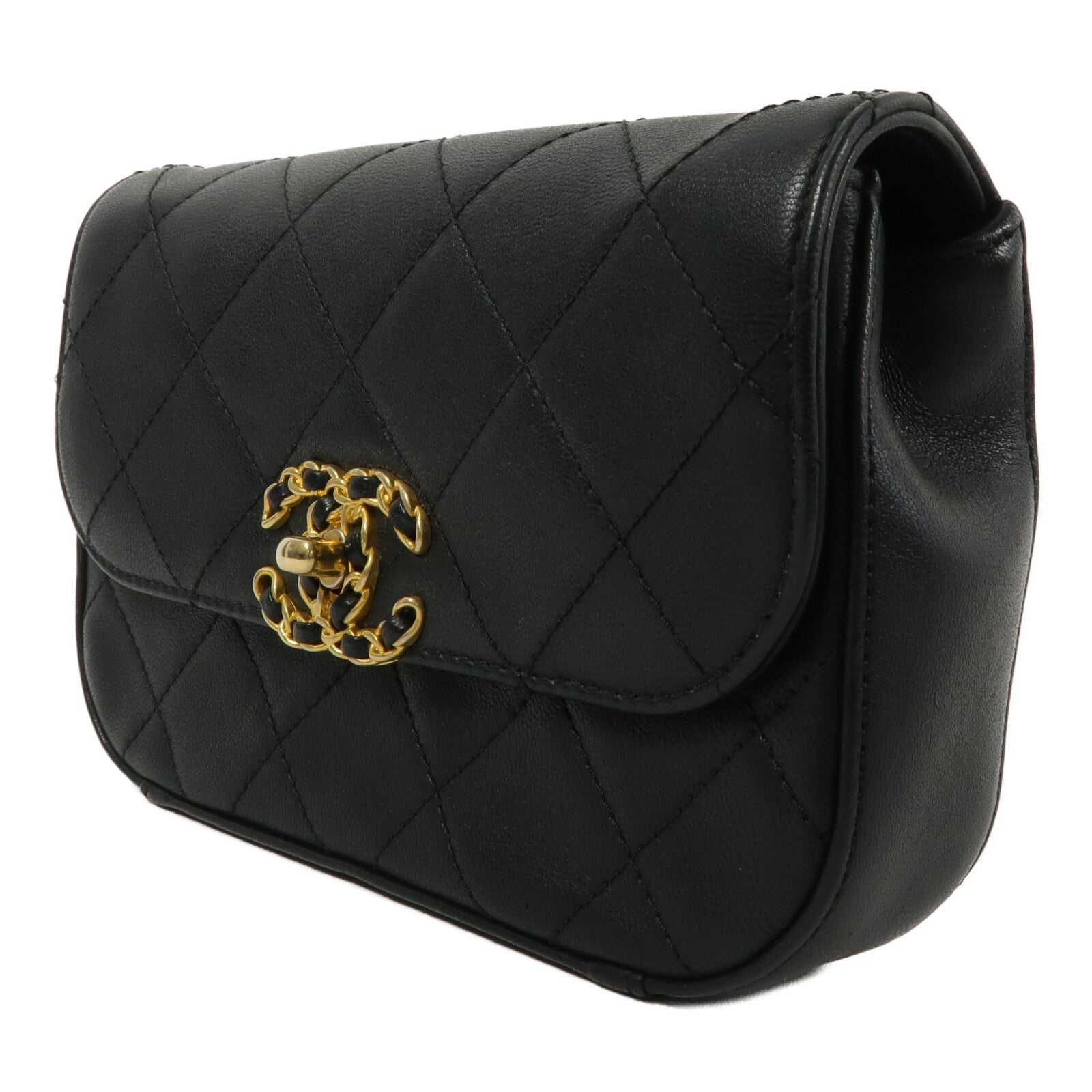 CHANEL 羊皮皮革Chanel 19 Flap Belt Bag腰包