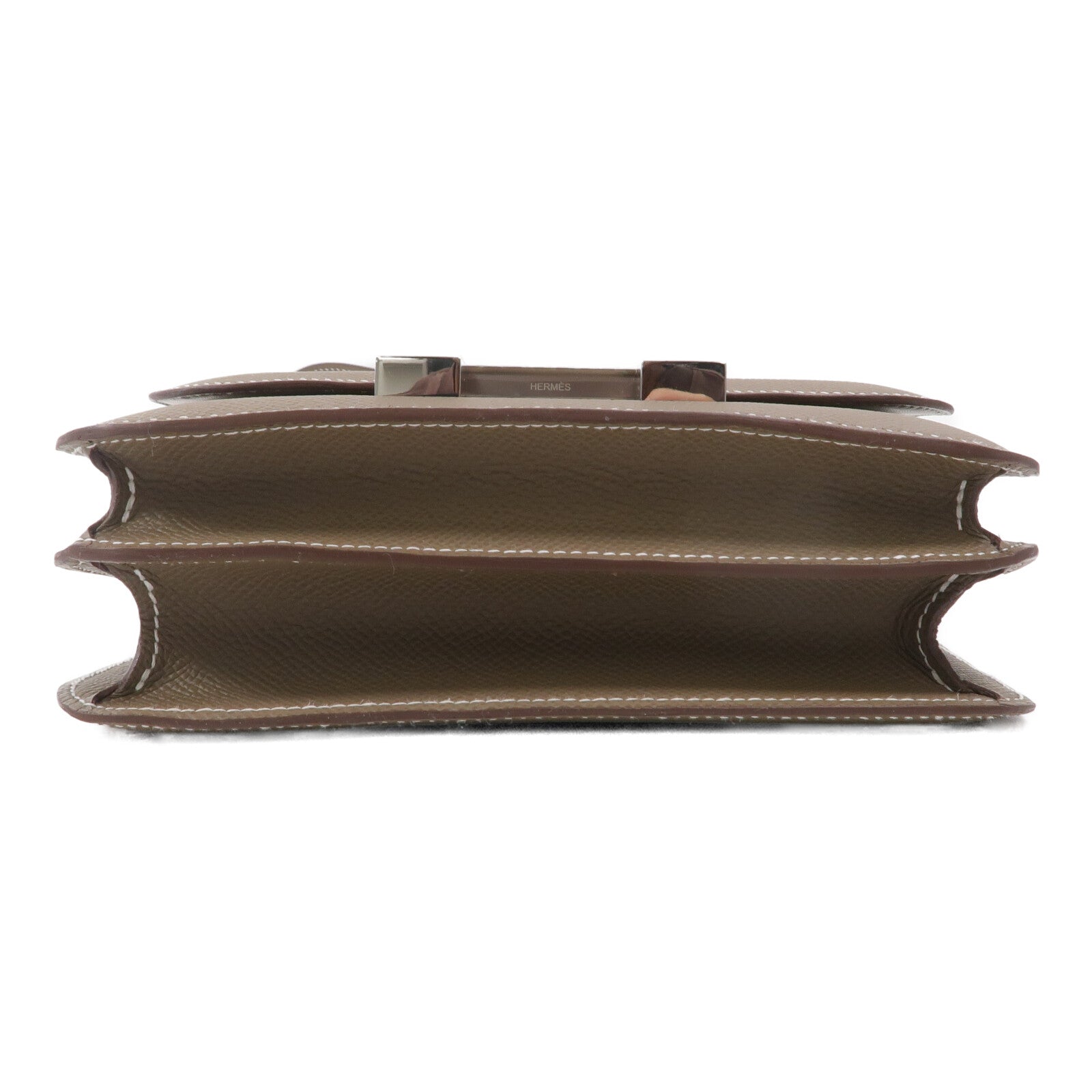 HERMES Epsom皮革Constance Mini肩背袋Etoupe