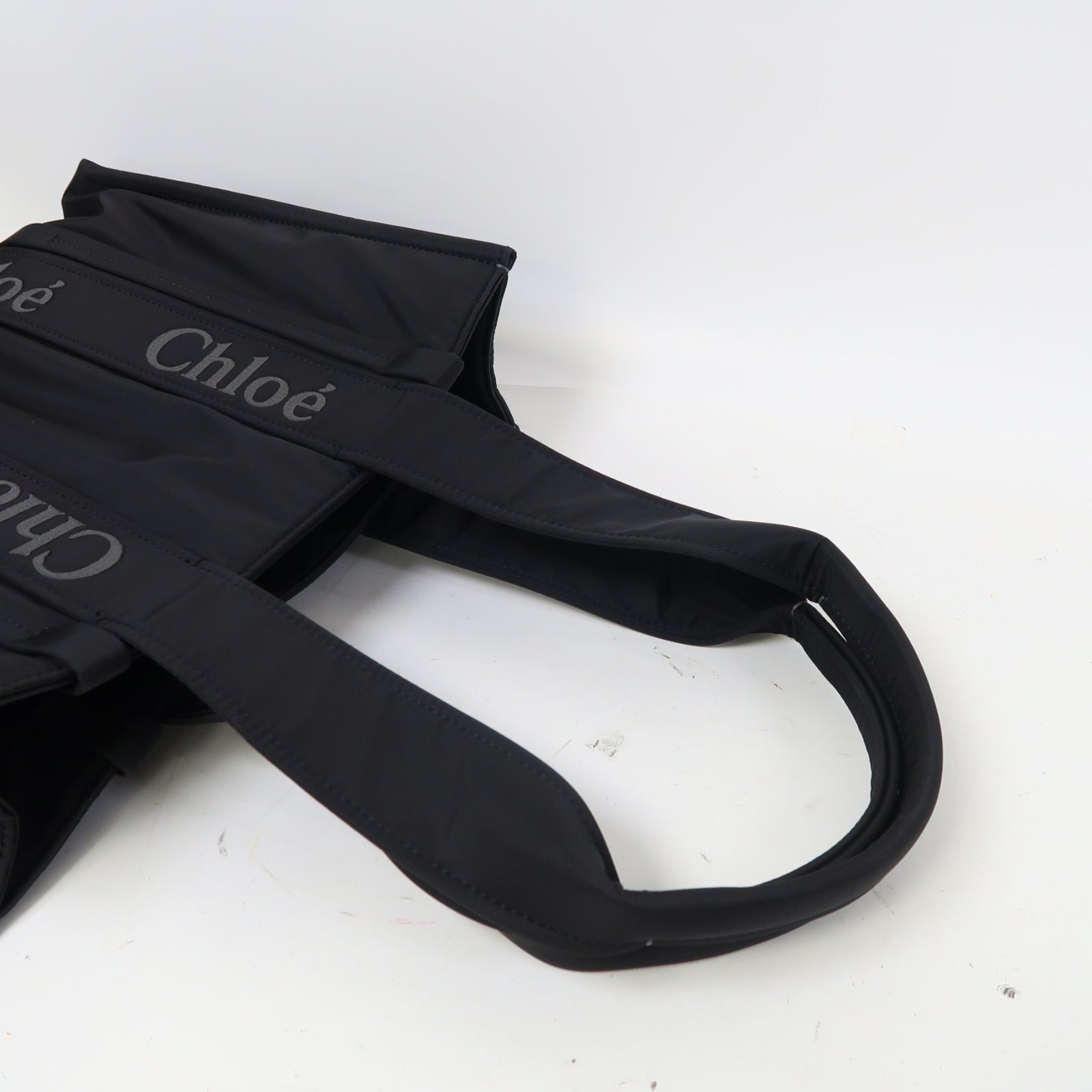 Chloe 尼龍Woody Tote Bag Medium手挽袋黑色