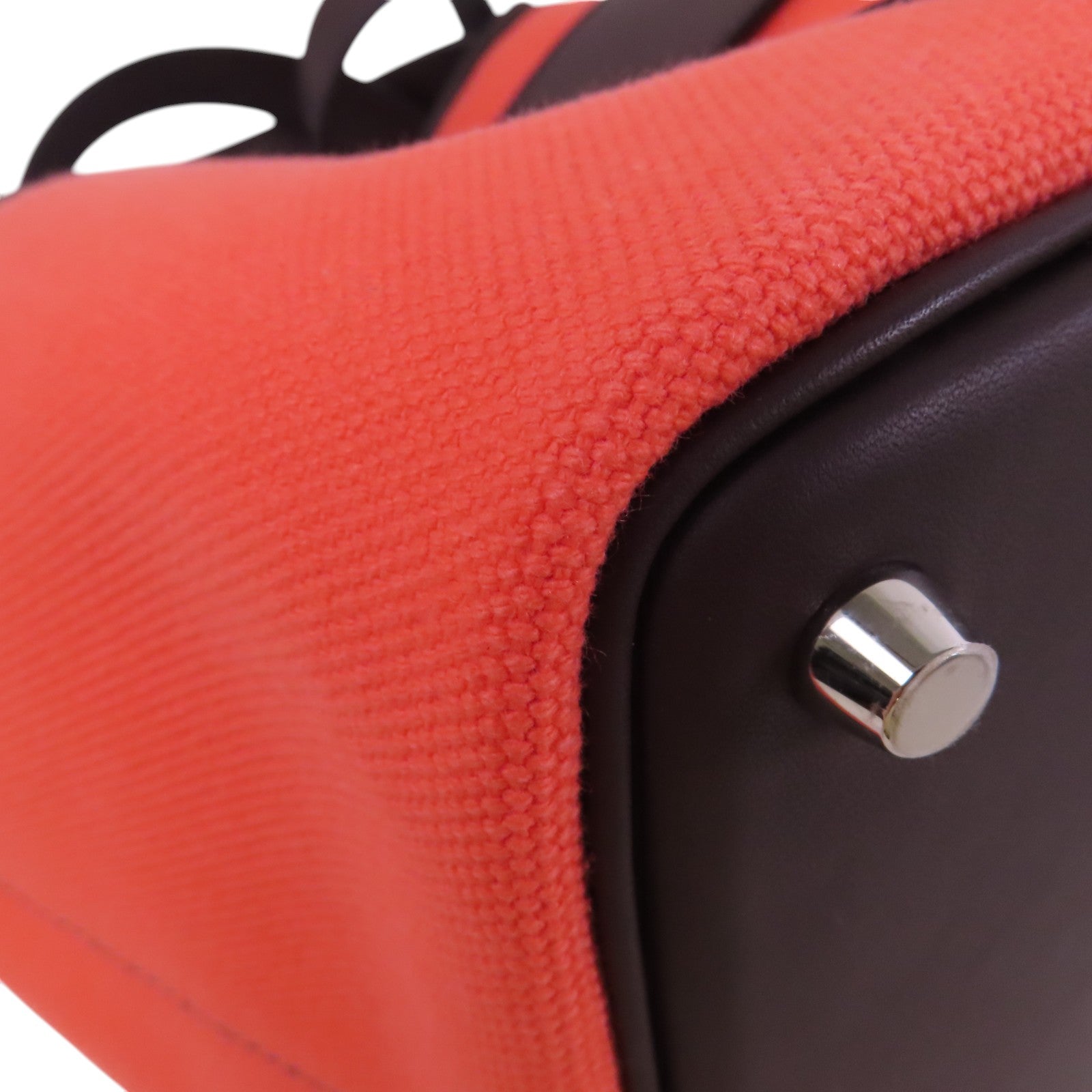 HERMES 帆布Picotin Cargo PM銀扣手挽袋