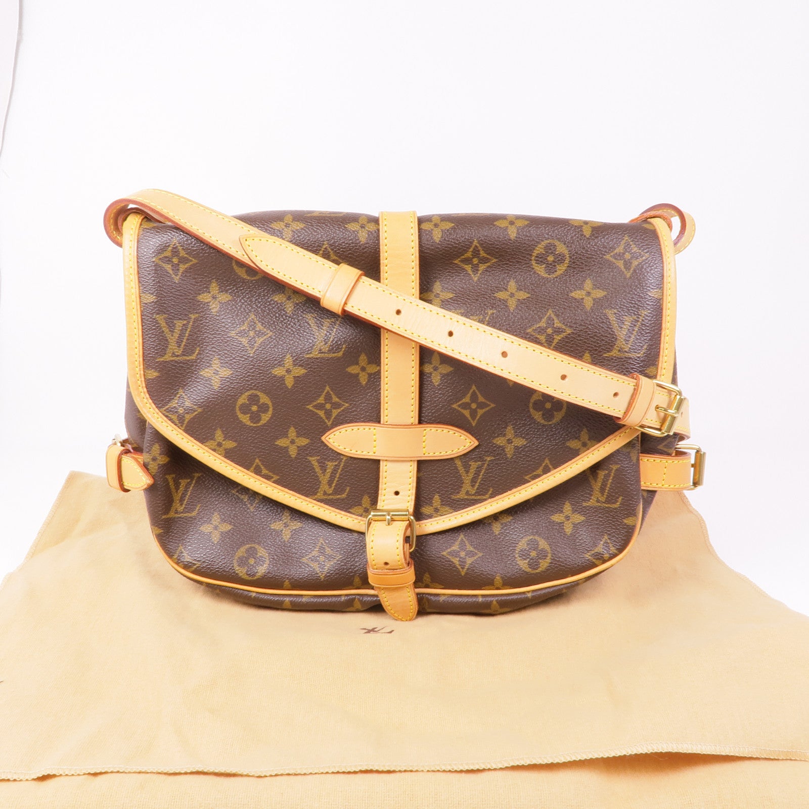 LOUIS VUITTON Monogram Saumur 30金扣肩背袋
